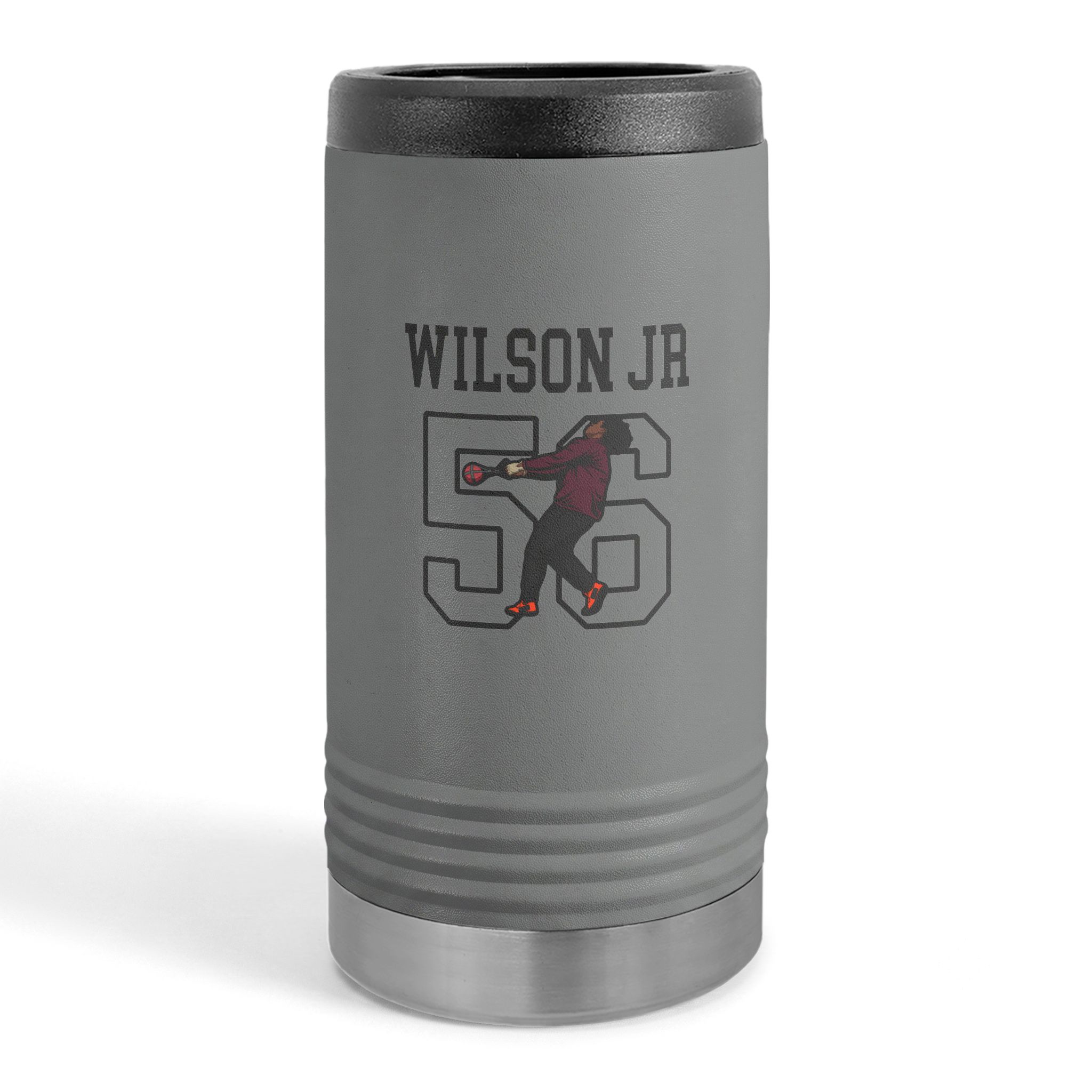 Slim Stainless Can Cooler — character_shirsey in Grey