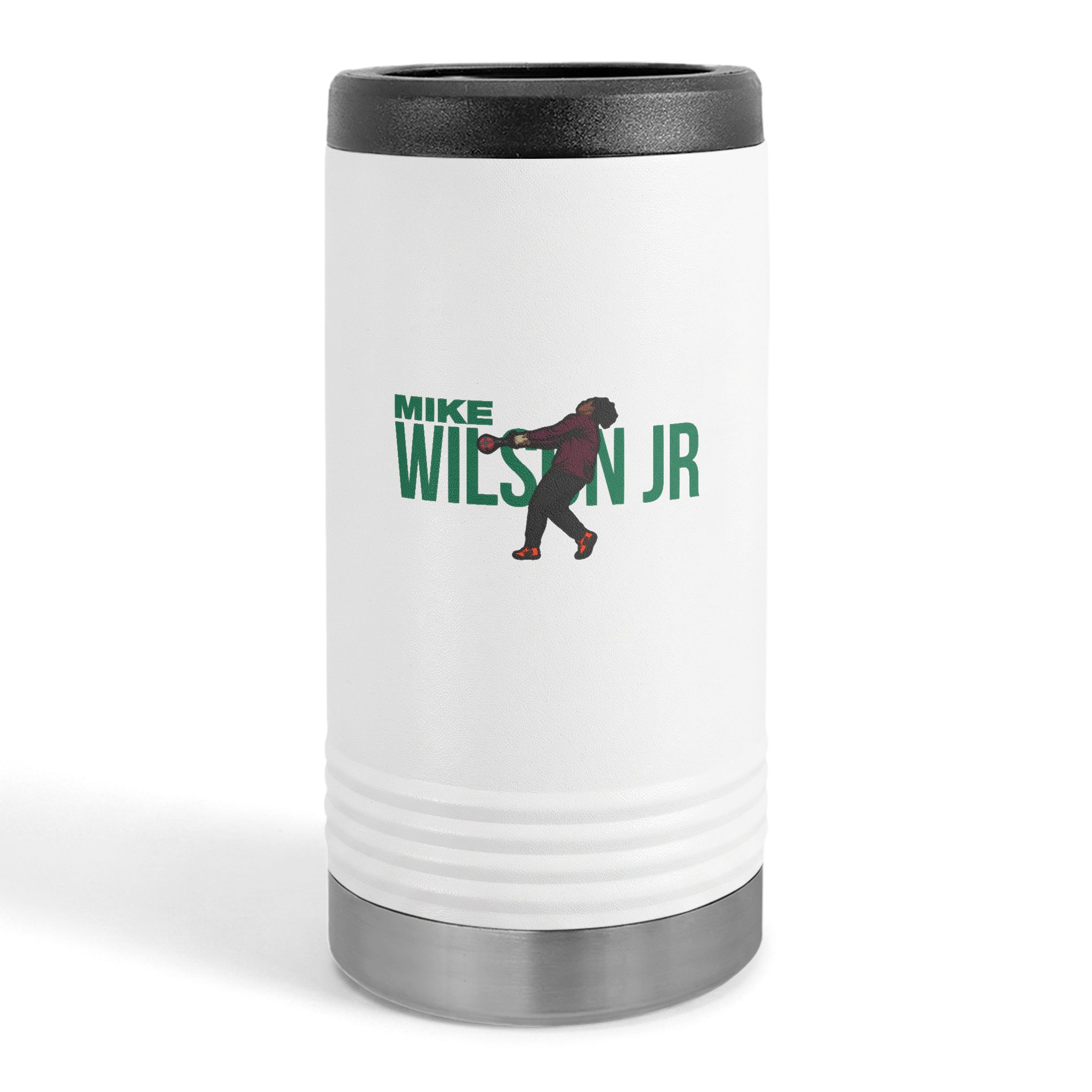 Slim Stainless Can Cooler — character_player_name in White