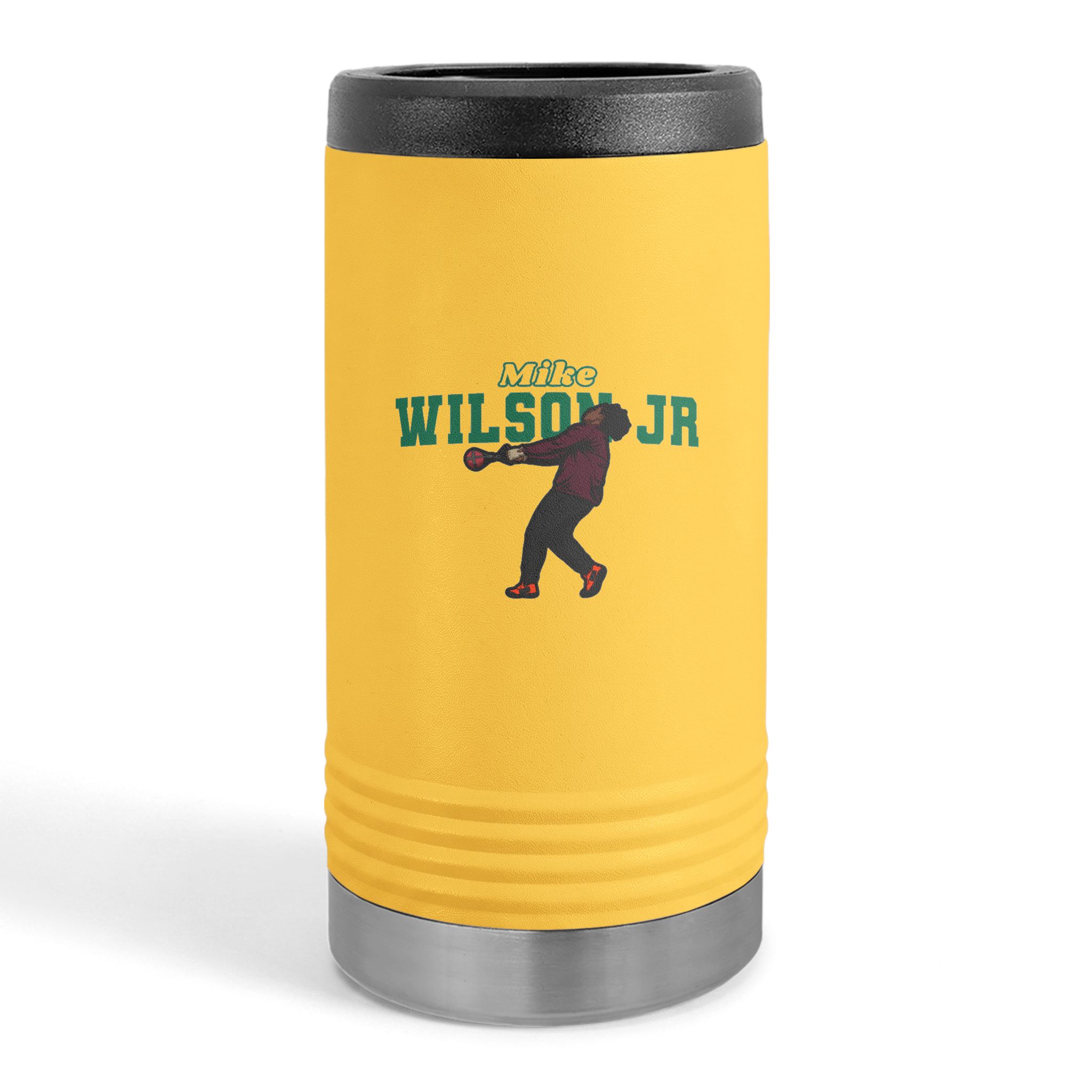 Slim Stainless Can Cooler — character_name_arch in Yellow