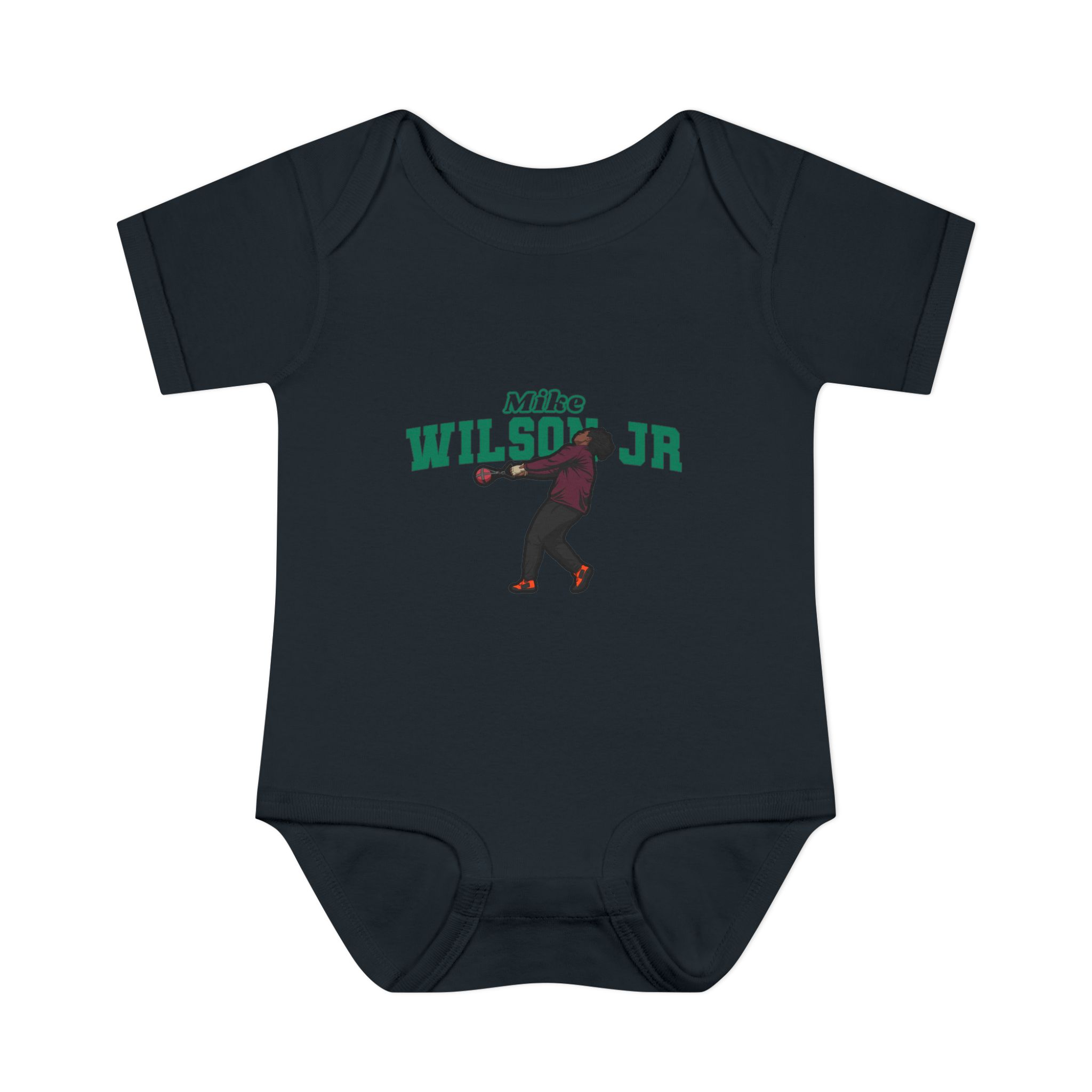 Baby Onesie — character_name_arch in Black