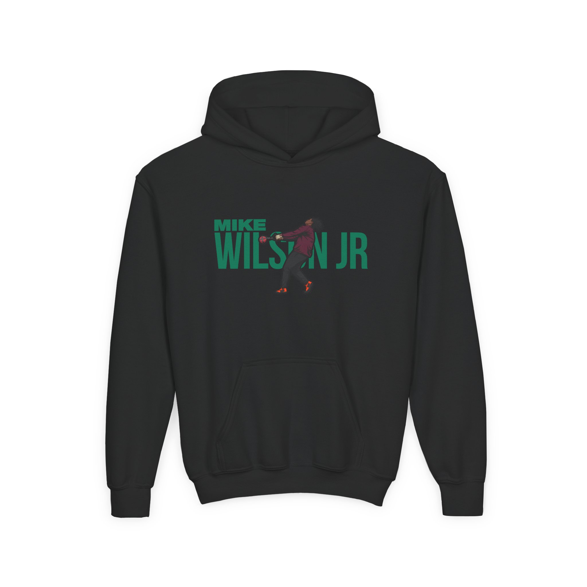 Youth Hoodie — character_player_name in Black