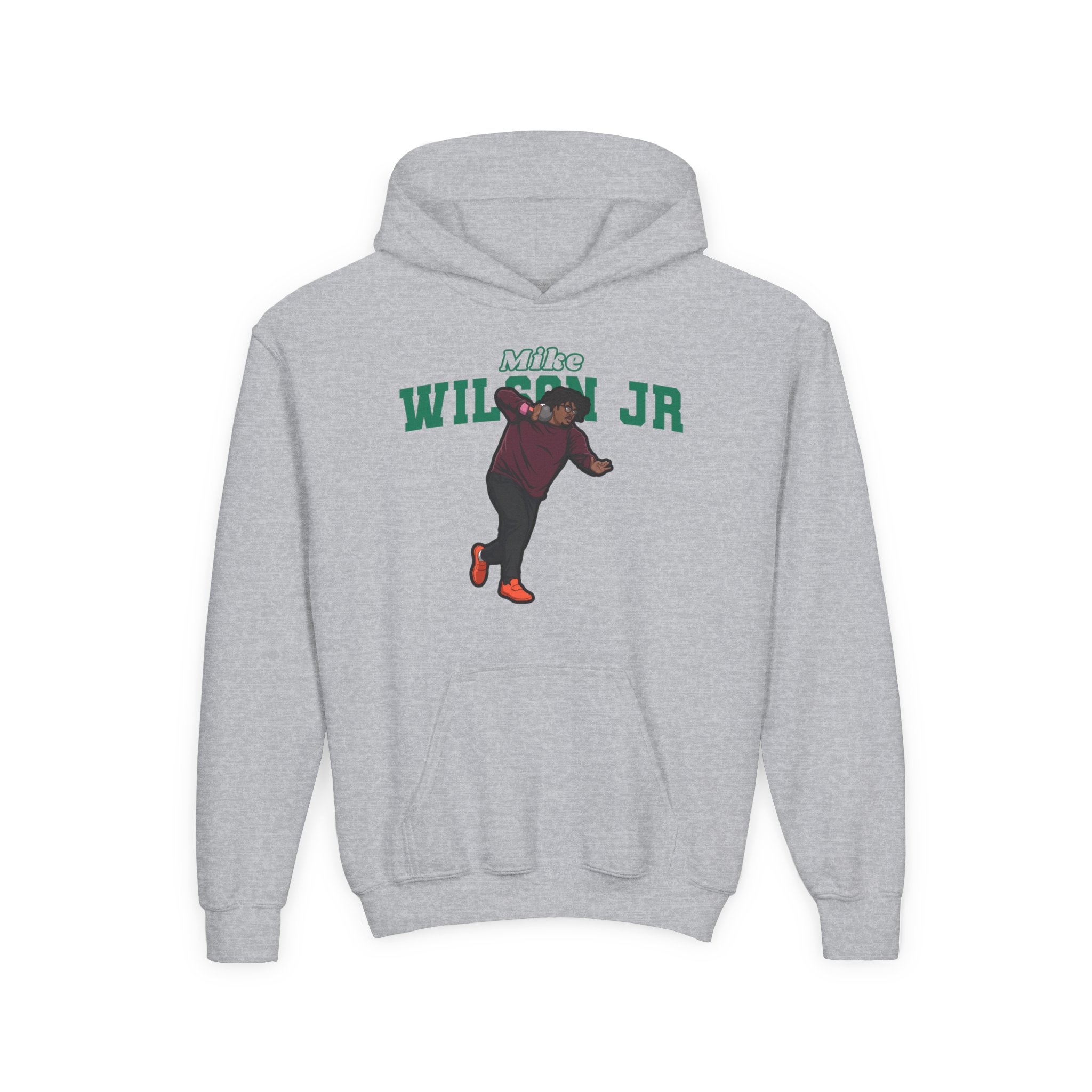Youth Hoodie — character_name_arch in Grey