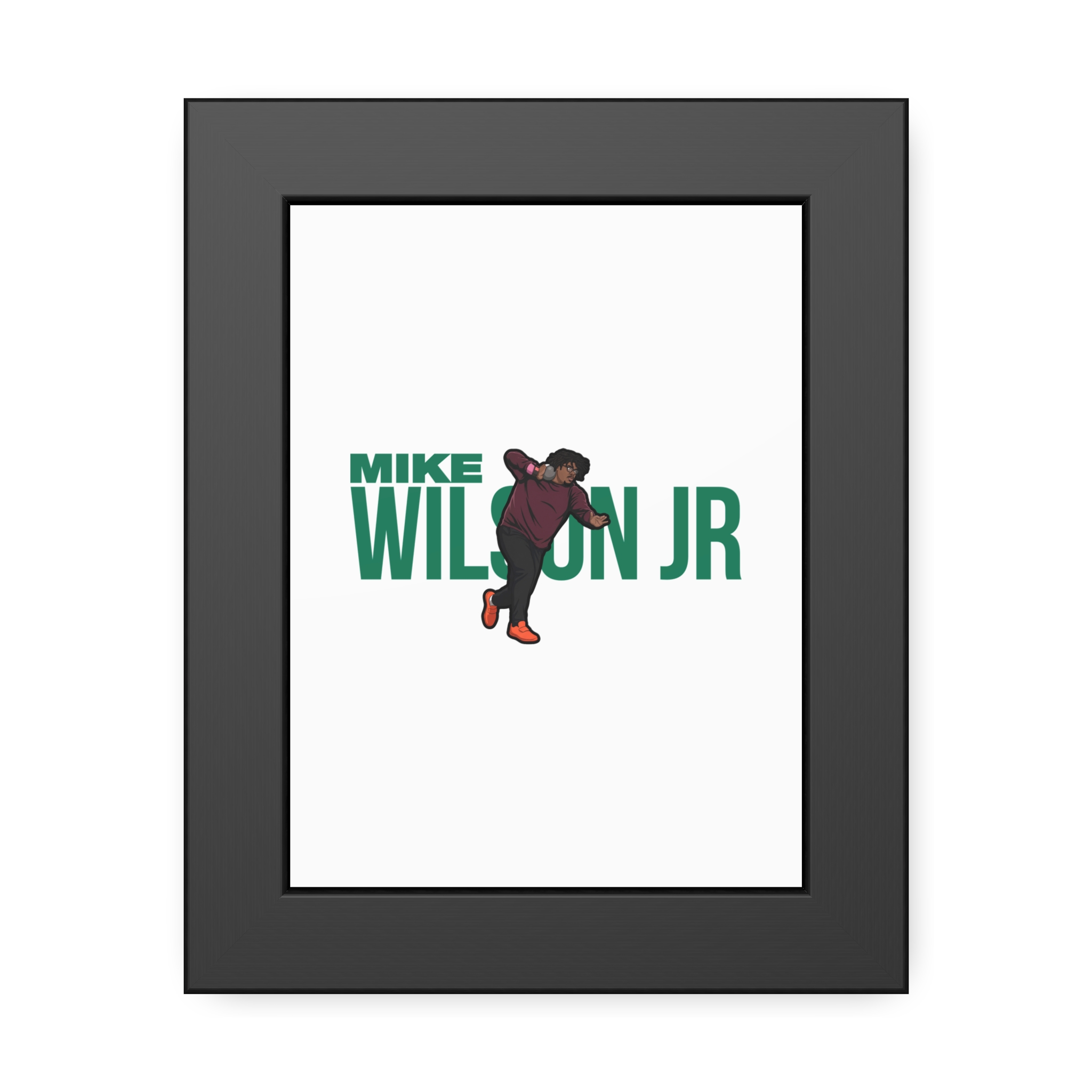 Framed Poster — character_player_name in Black