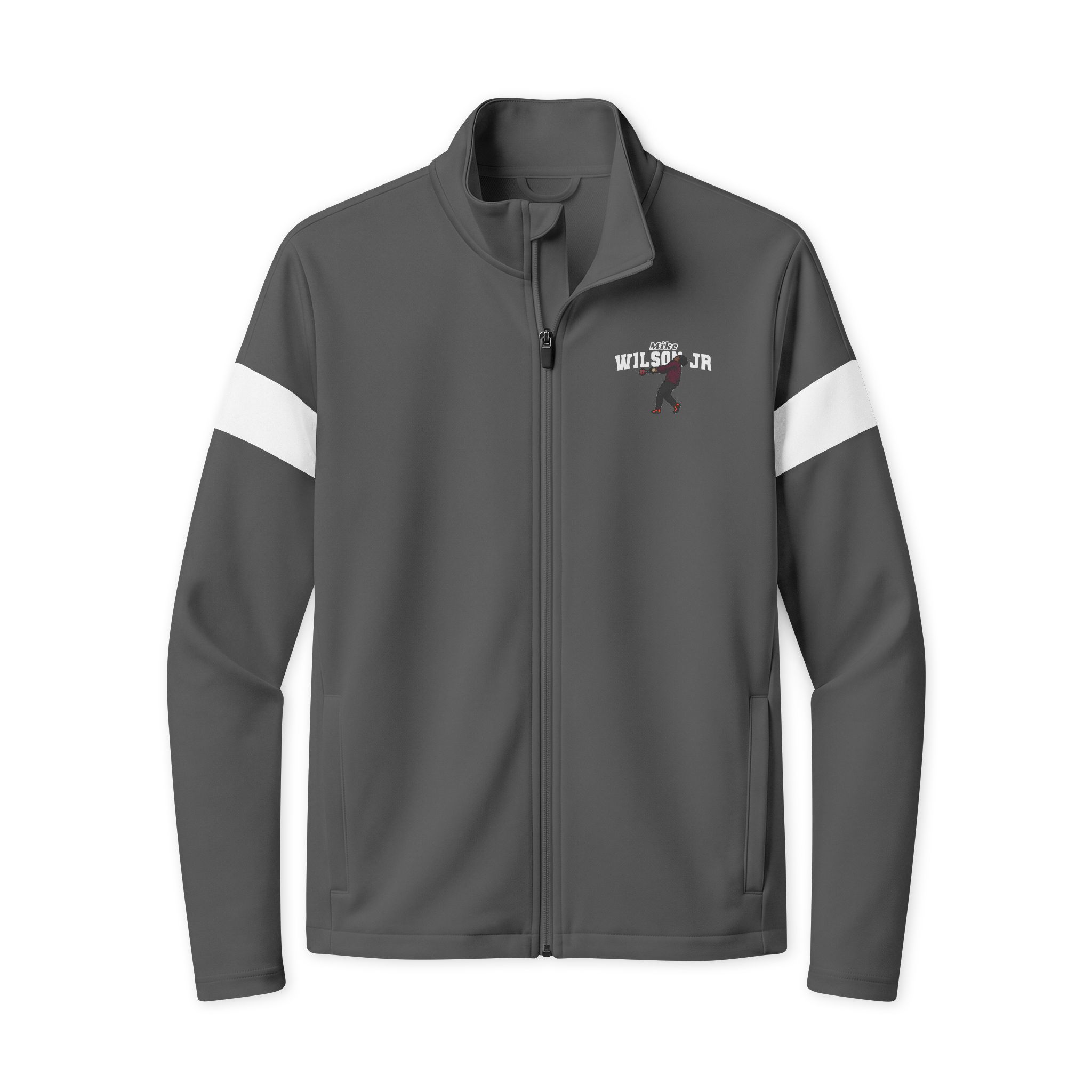 Travel Full-Zip Jacket — character_name_arch in Iron Grey/ White
