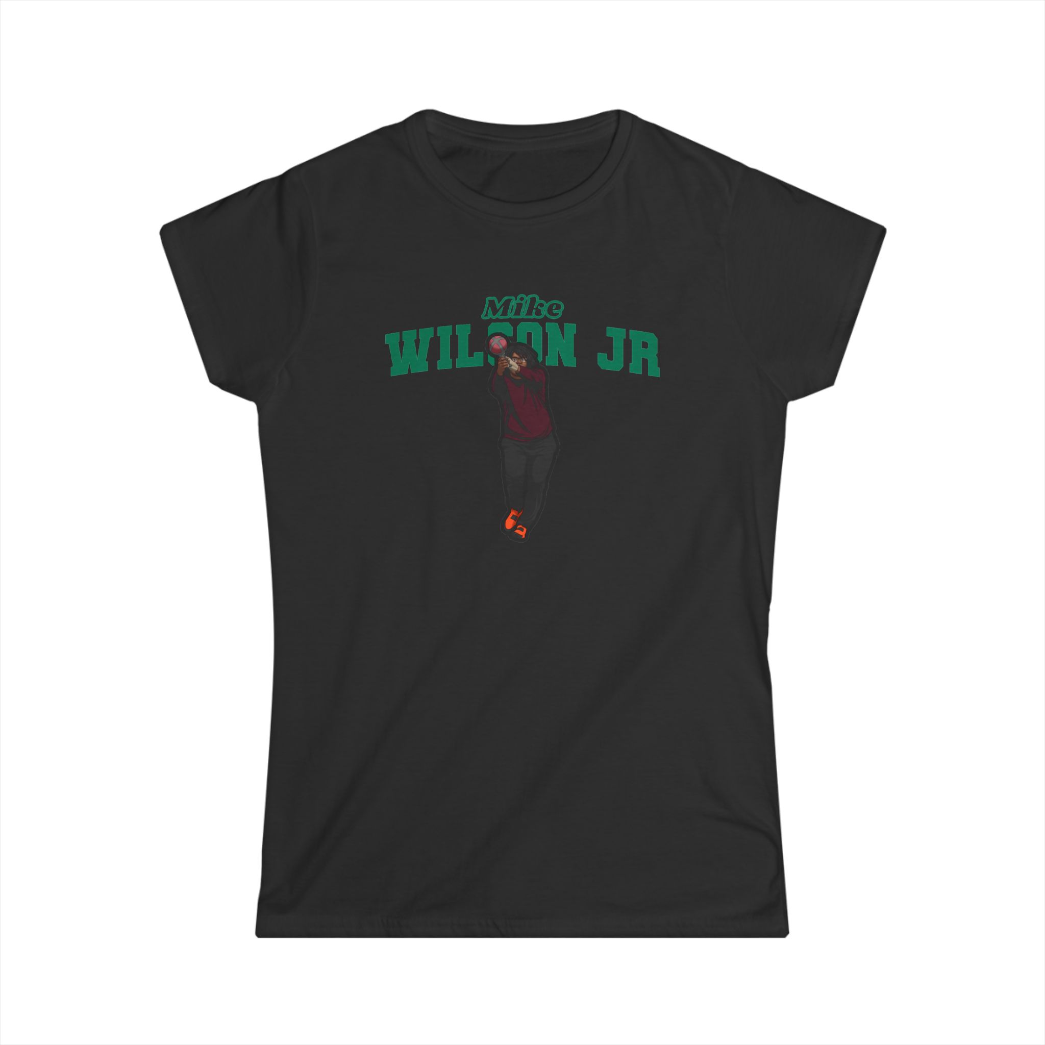 Women's Softstyle Tee — character_name_arch in Black