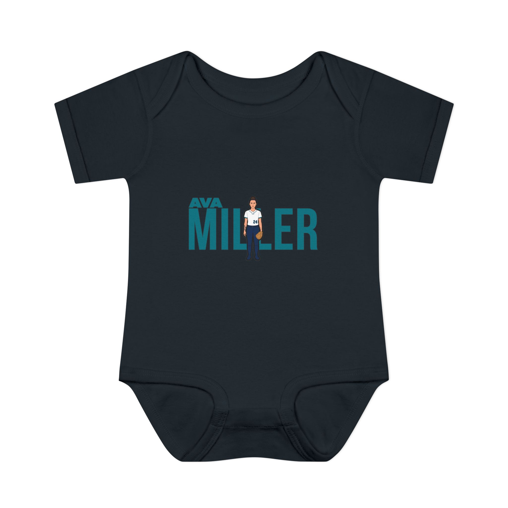 Baby Onesie — character_player_name in Black