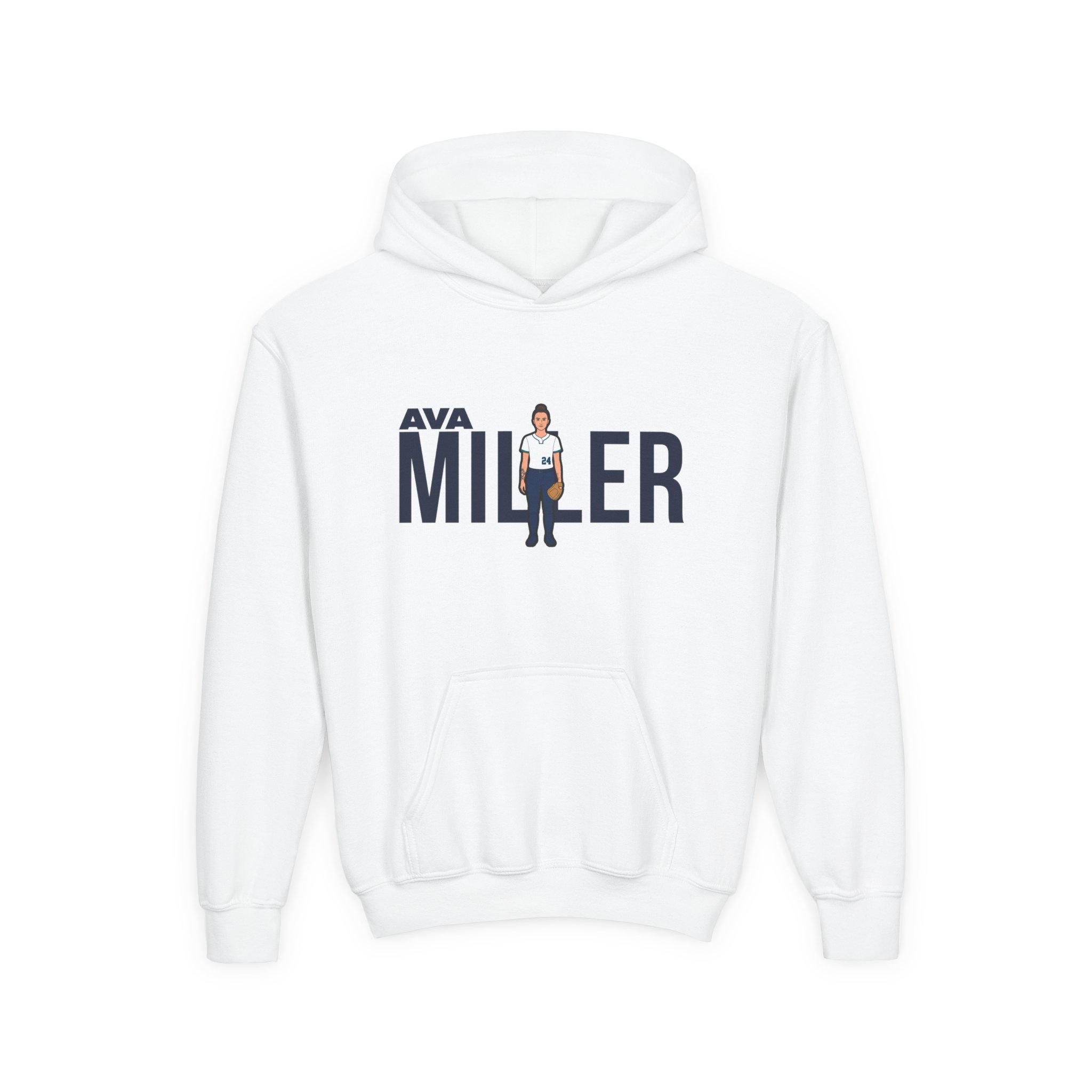 Youth Hoodie — character_player_name in White