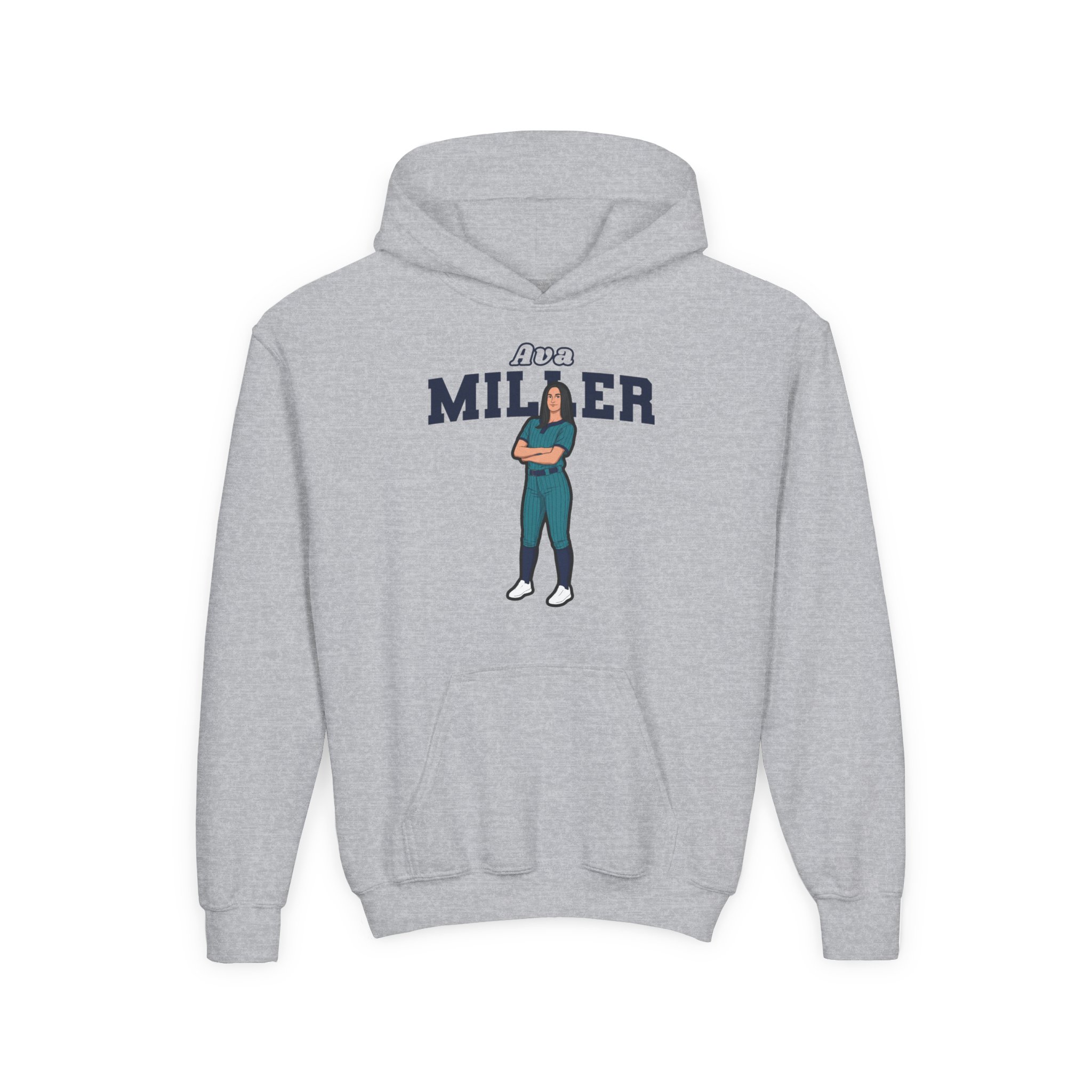 Youth Hoodie — character_name_arch in Grey