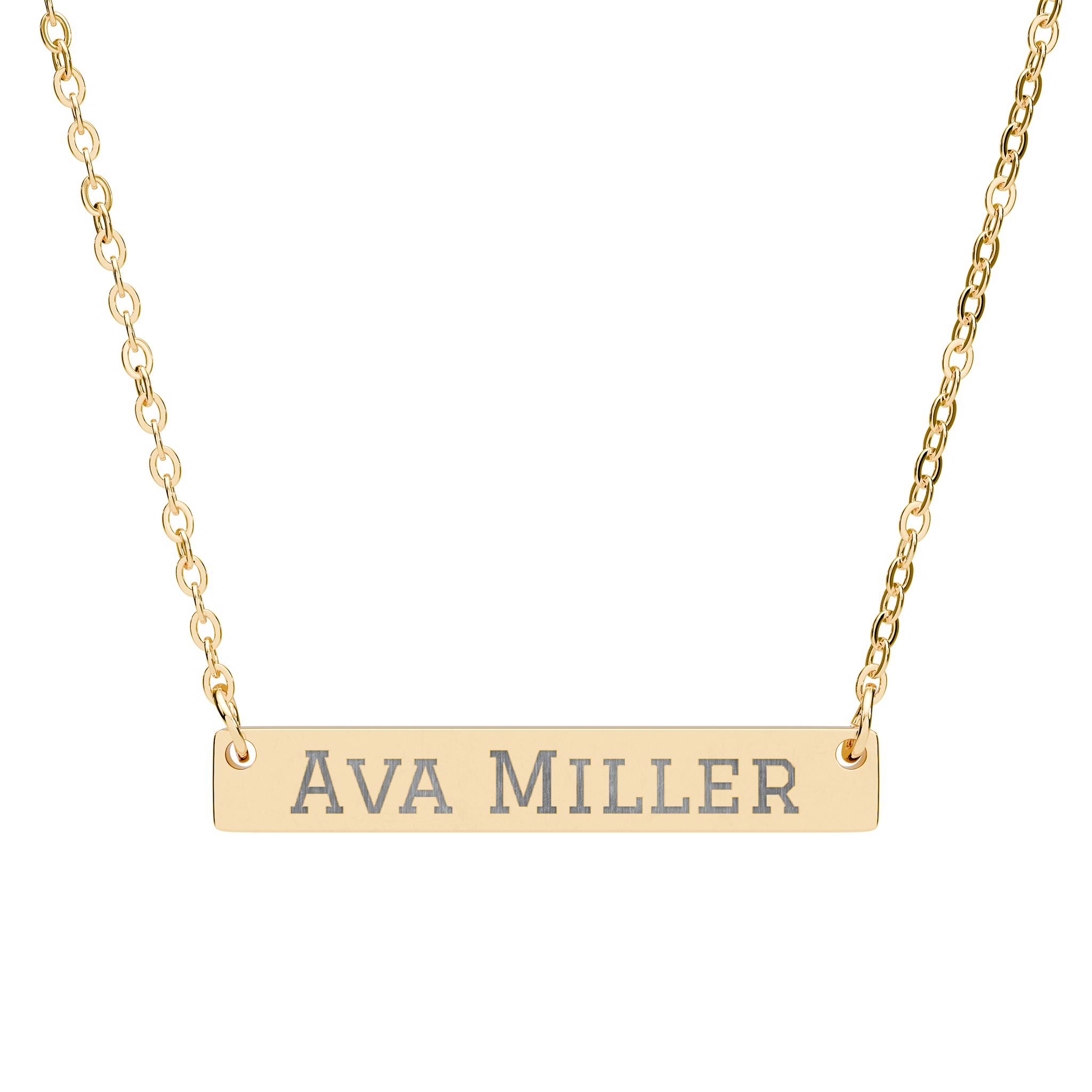 Engraved Bar Necklace — Classic in Gold