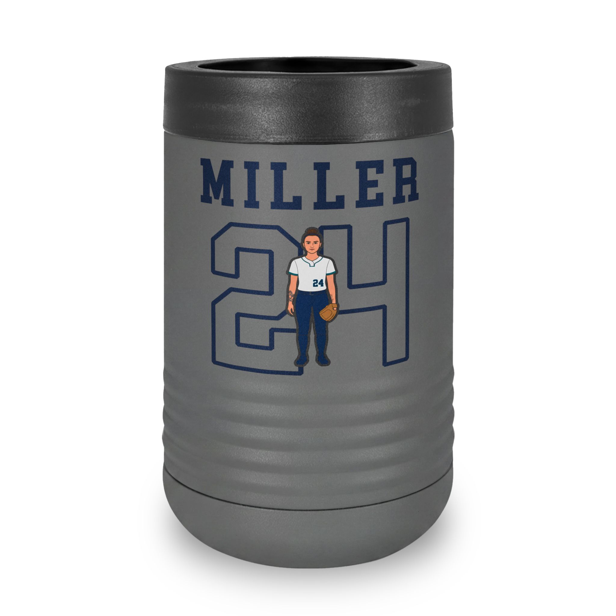 Stainless Can Cooler — character_shirsey in Grey