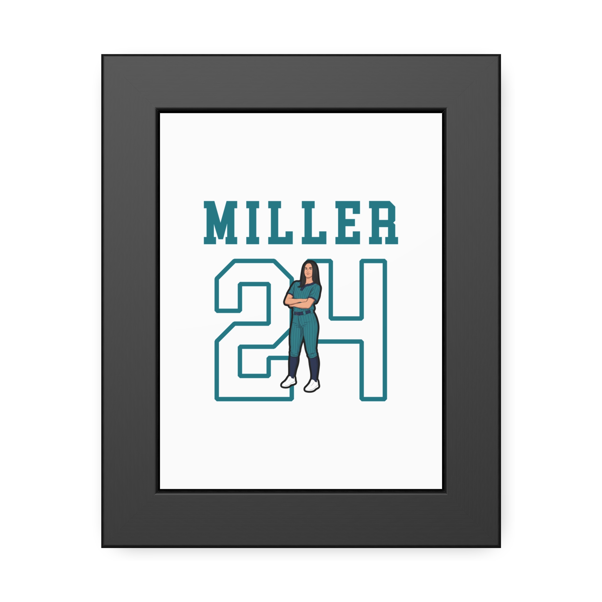 Framed Poster — character_shirsey in Black