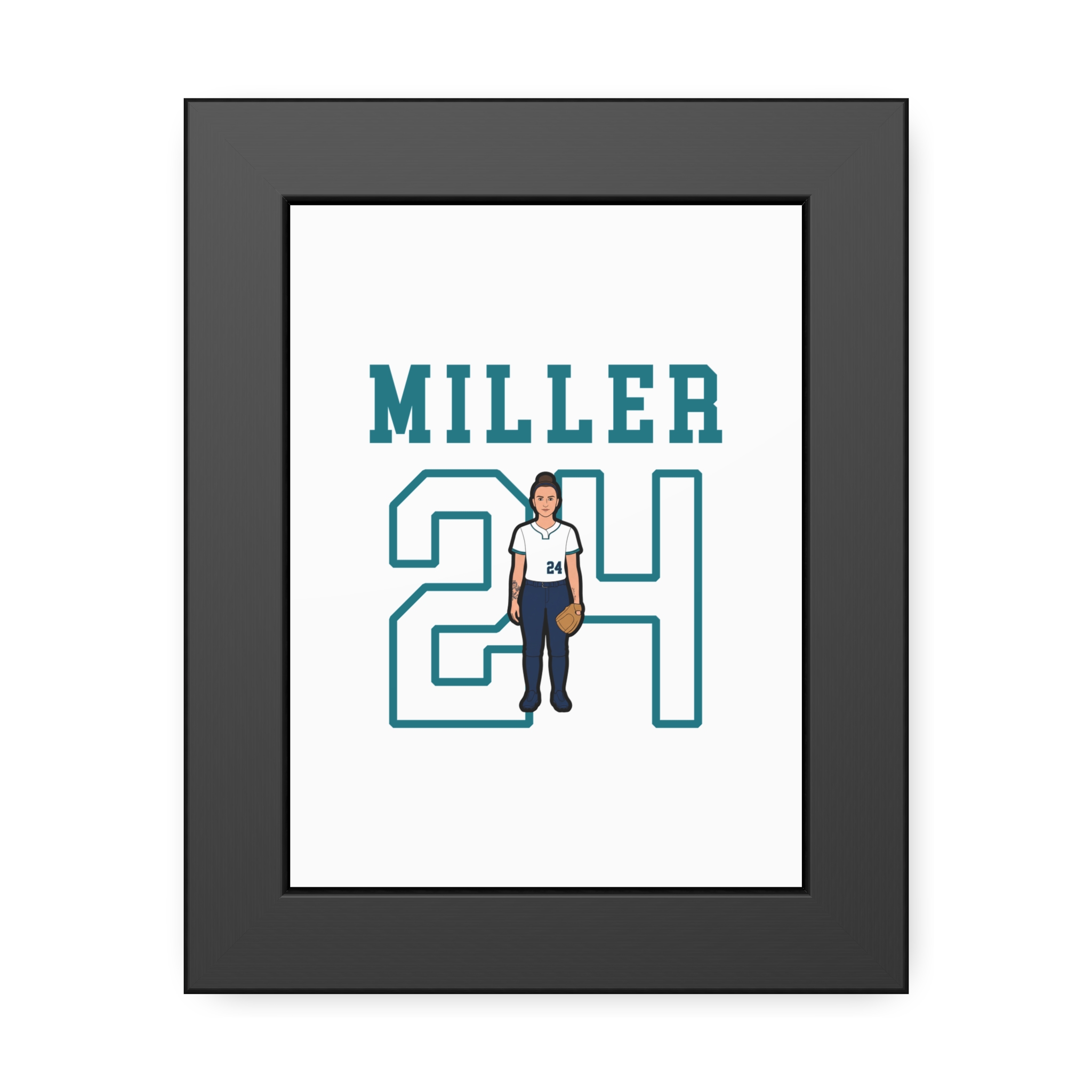 Framed Poster — character_shirsey in Black