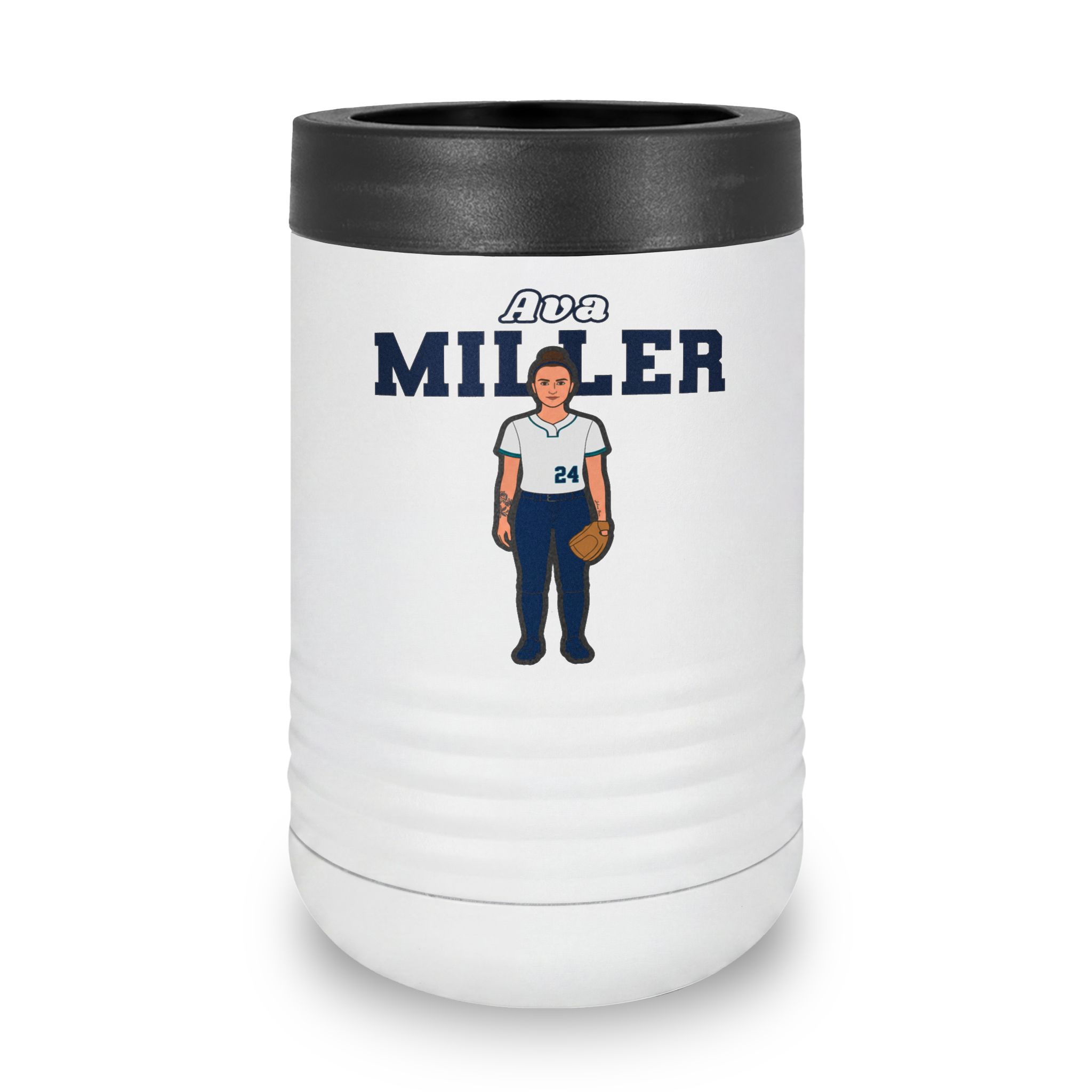 Stainless Can Cooler — character_name_arch in White