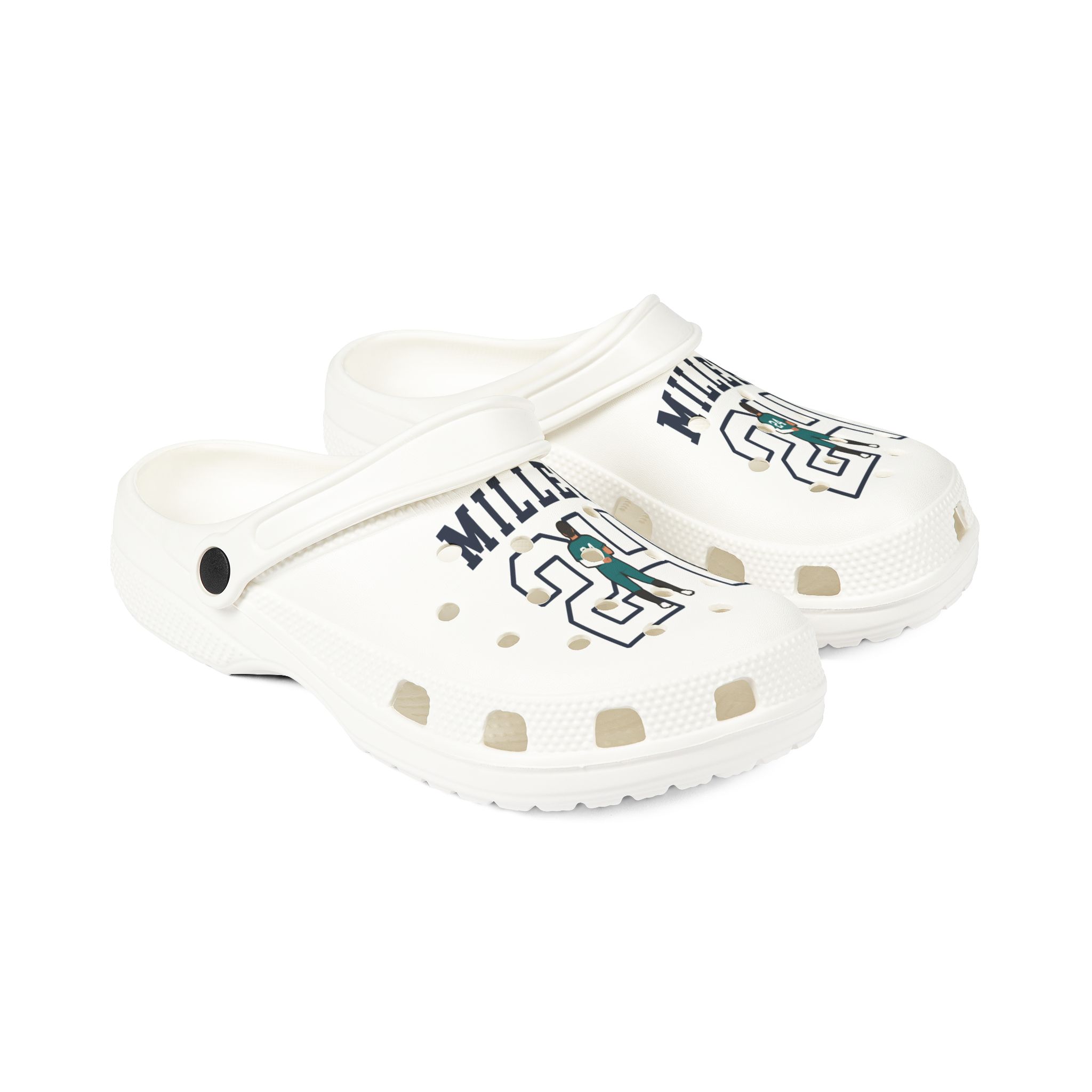 Rubber Clogs — character_shirsey in White