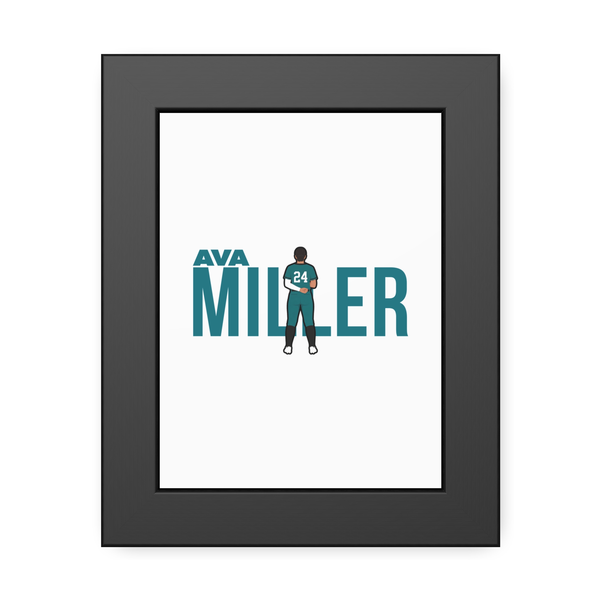 Framed Poster — character_player_name in Black