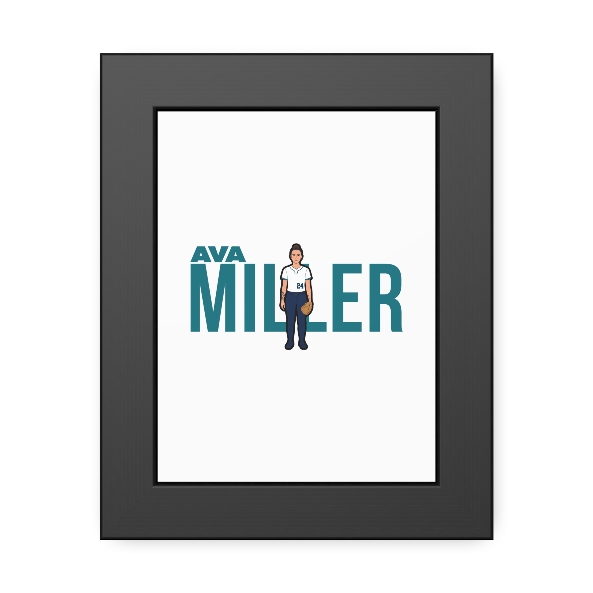 Framed Poster — character_player_name in Black