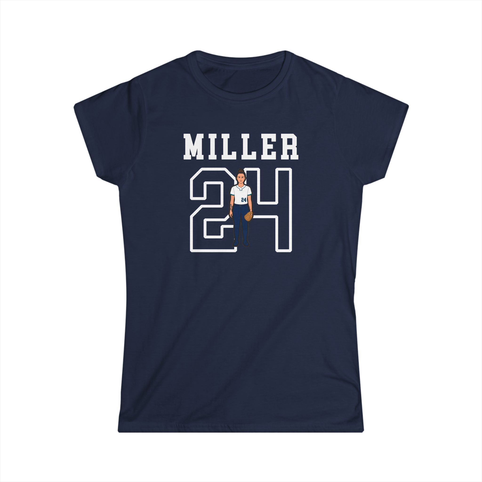 Women's Softstyle Tee — character_shirsey in Navy