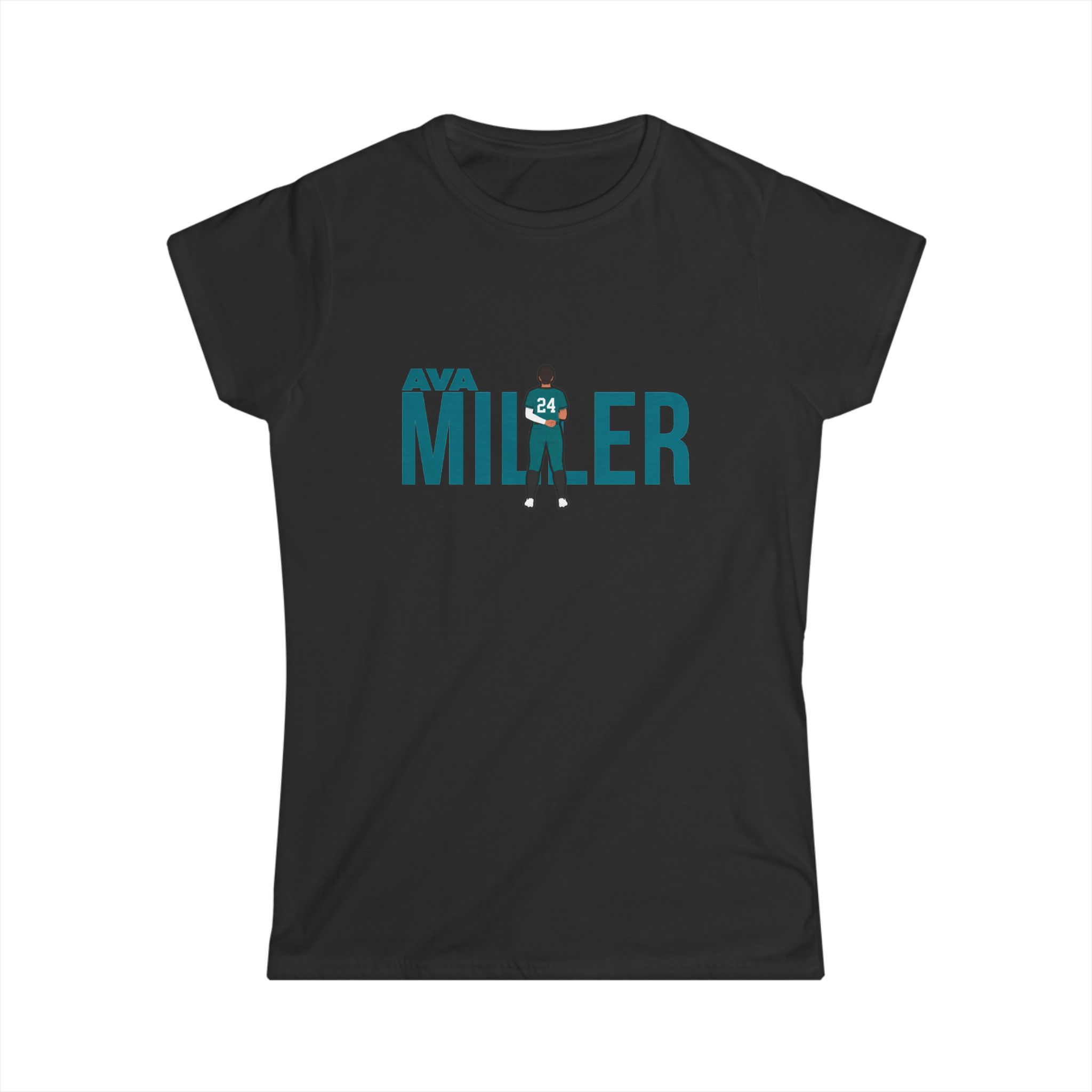 Women's Softstyle Tee — character_player_name in Black