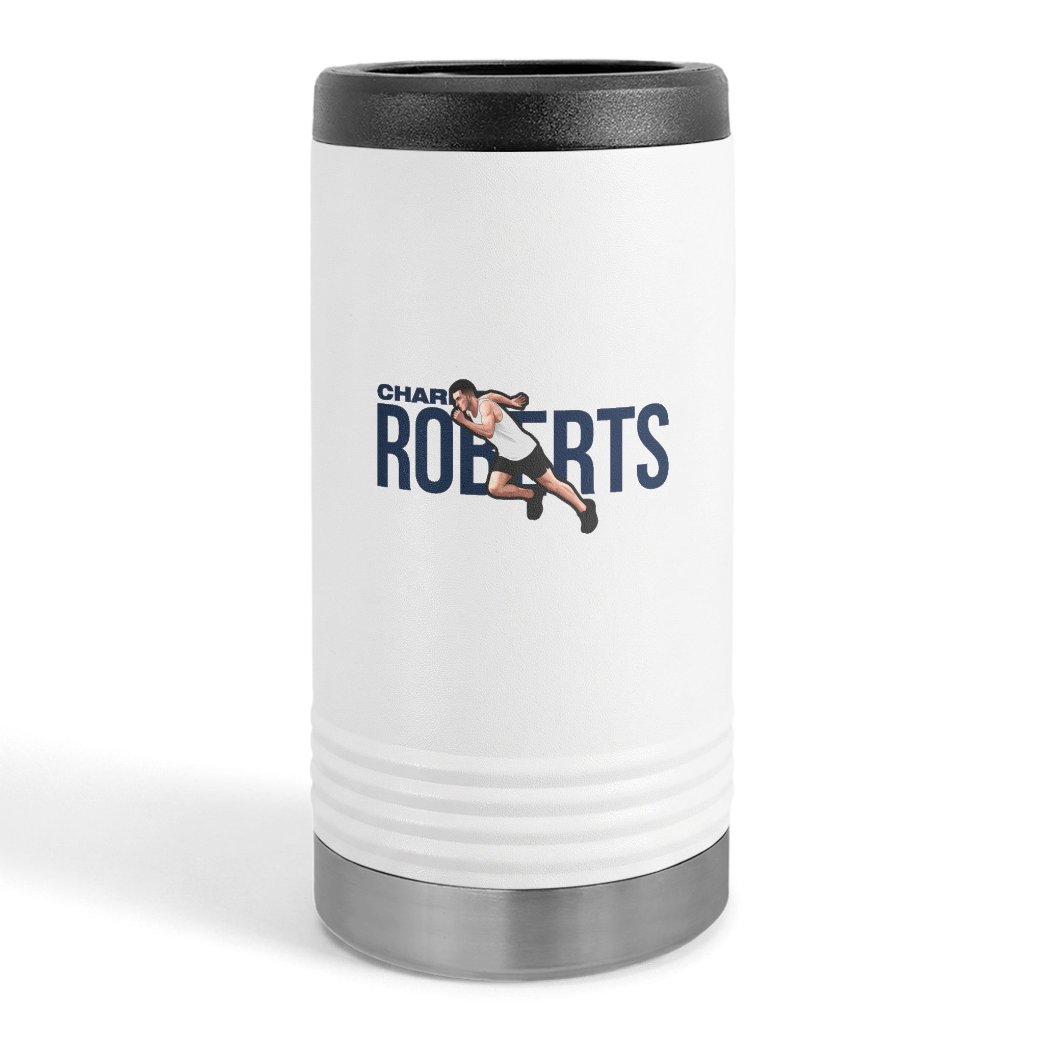 Slim Stainless Can Cooler — character_player_name in White