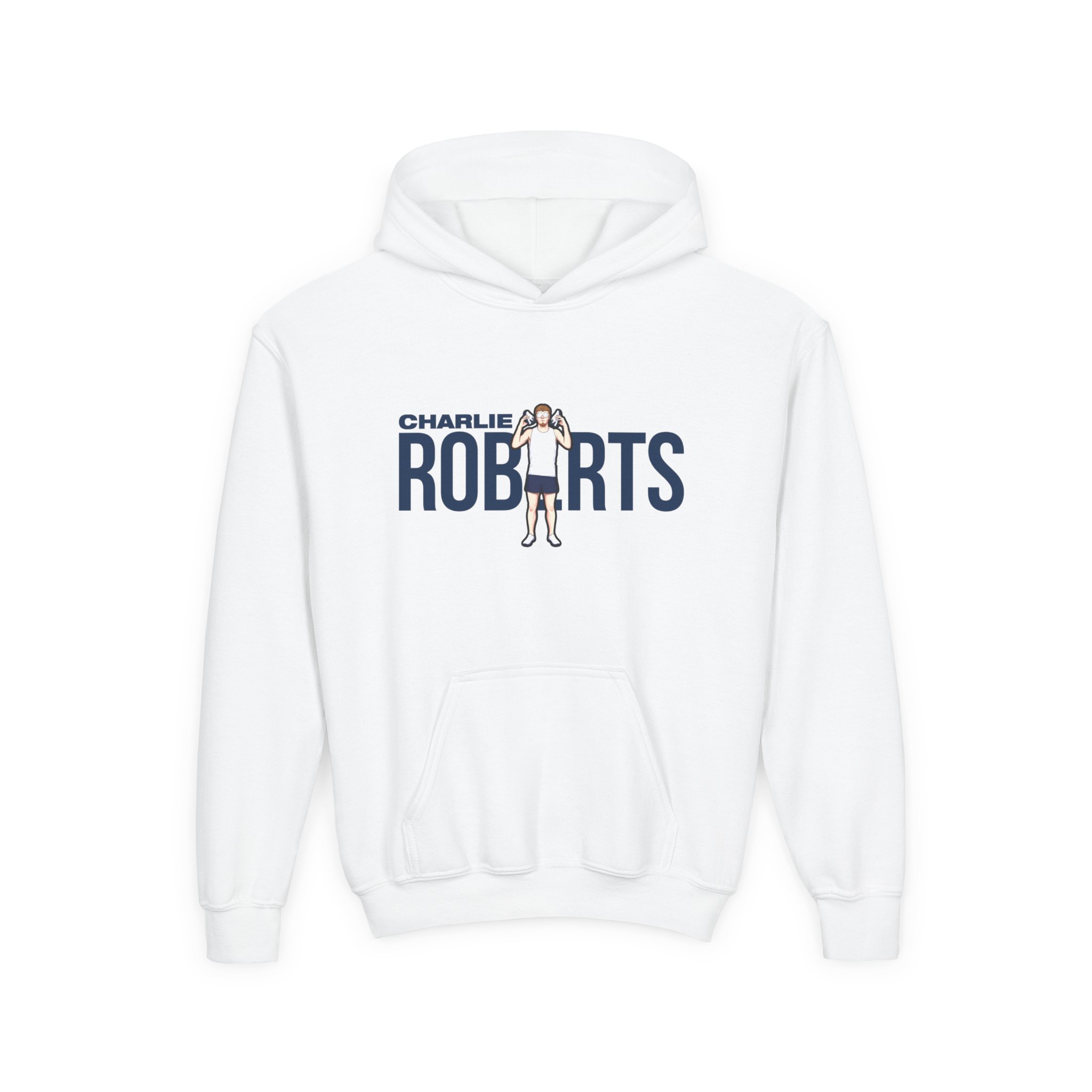Youth Hoodie — character_player_name in White