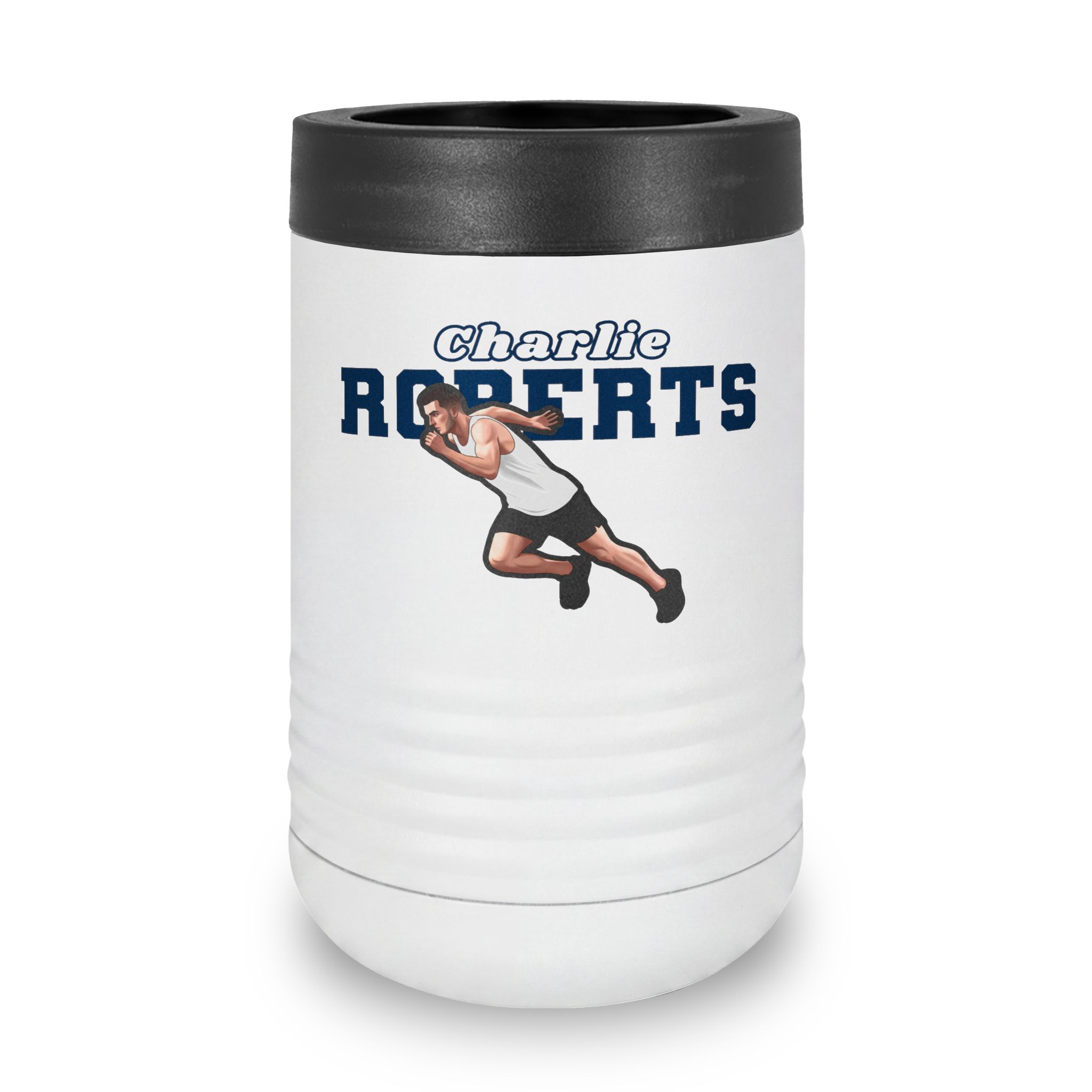 Stainless Can Cooler — character_name_arch in White