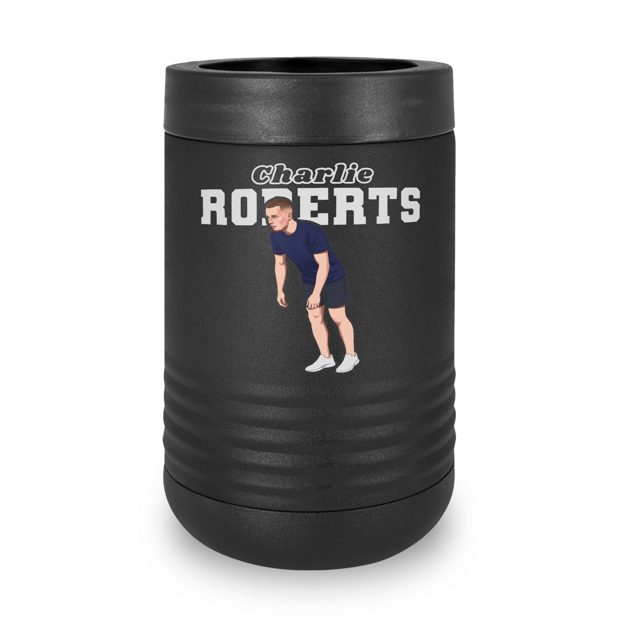 Stainless Can Cooler — character_name_arch in Black