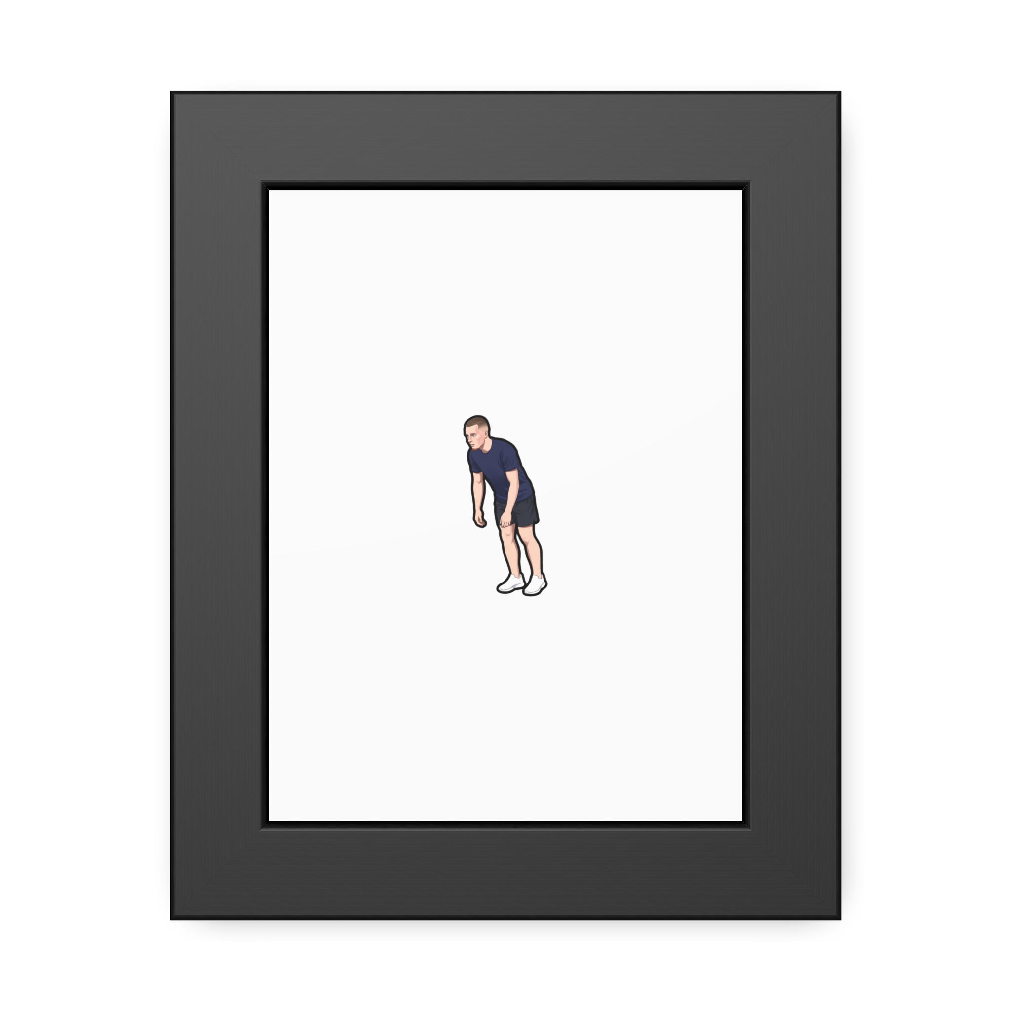 Framed Poster — character_player_name in Black