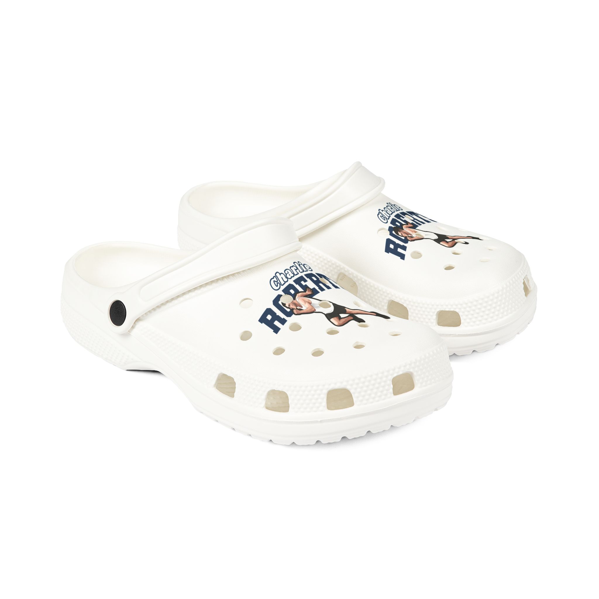 Rubber Clogs — character_name_arch in White