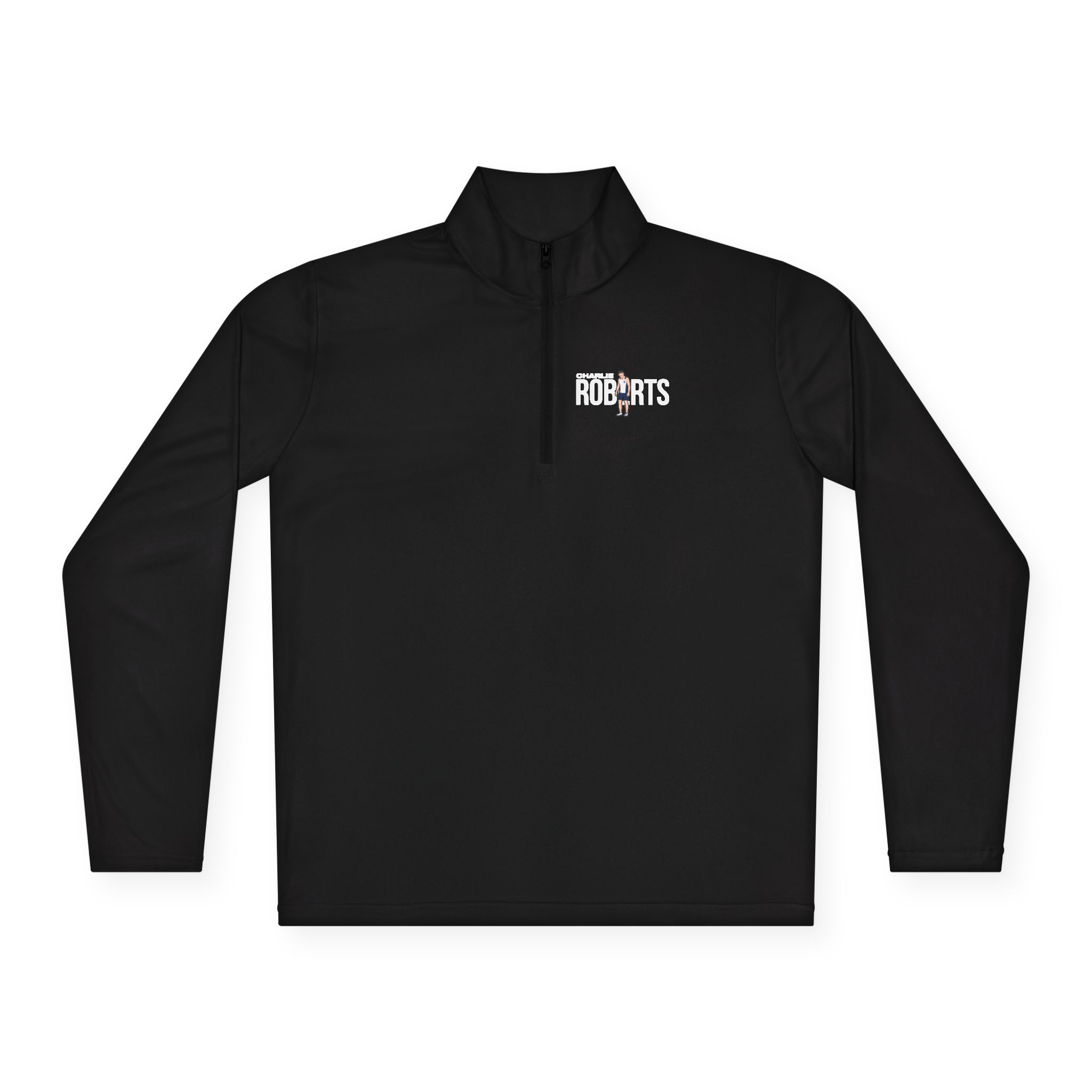 Q-Zip Pullover — character_player_name in Black