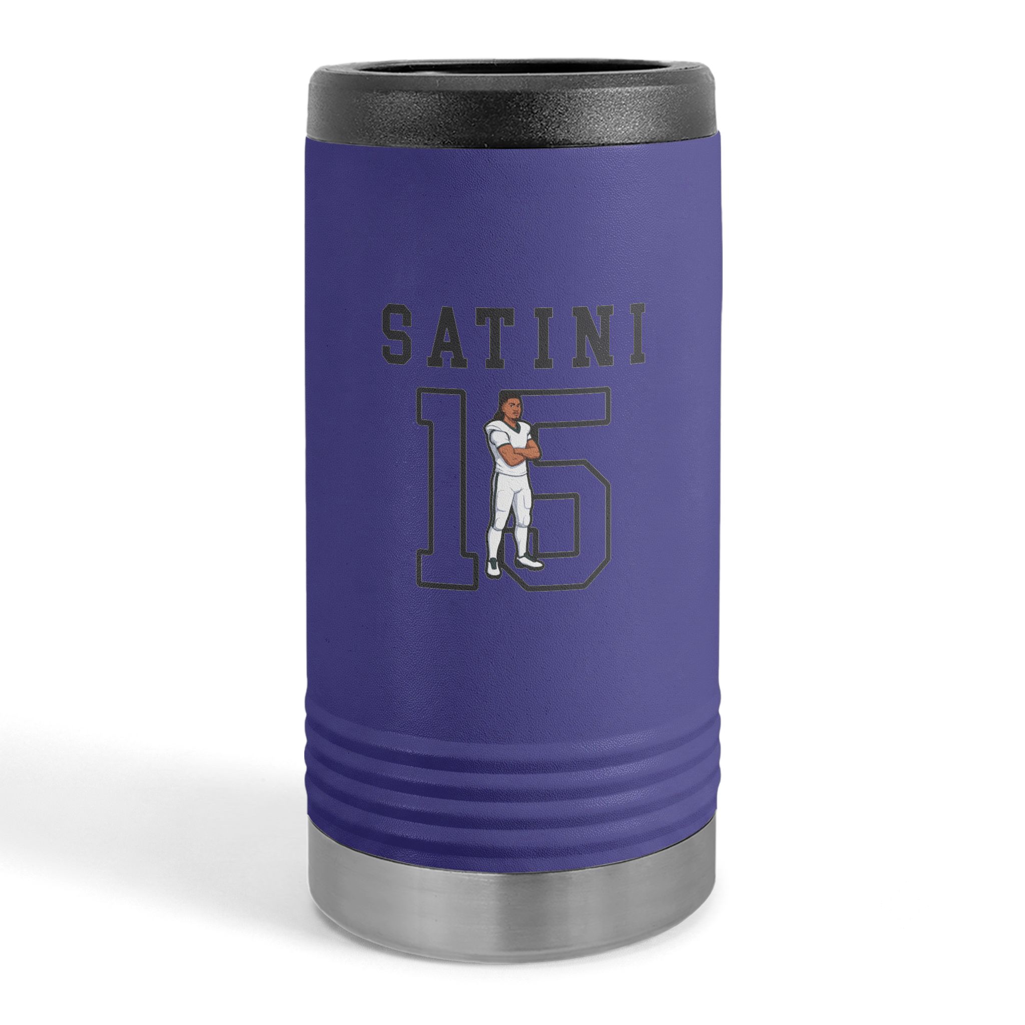 Slim Stainless Can Cooler — character_shirsey in Purple