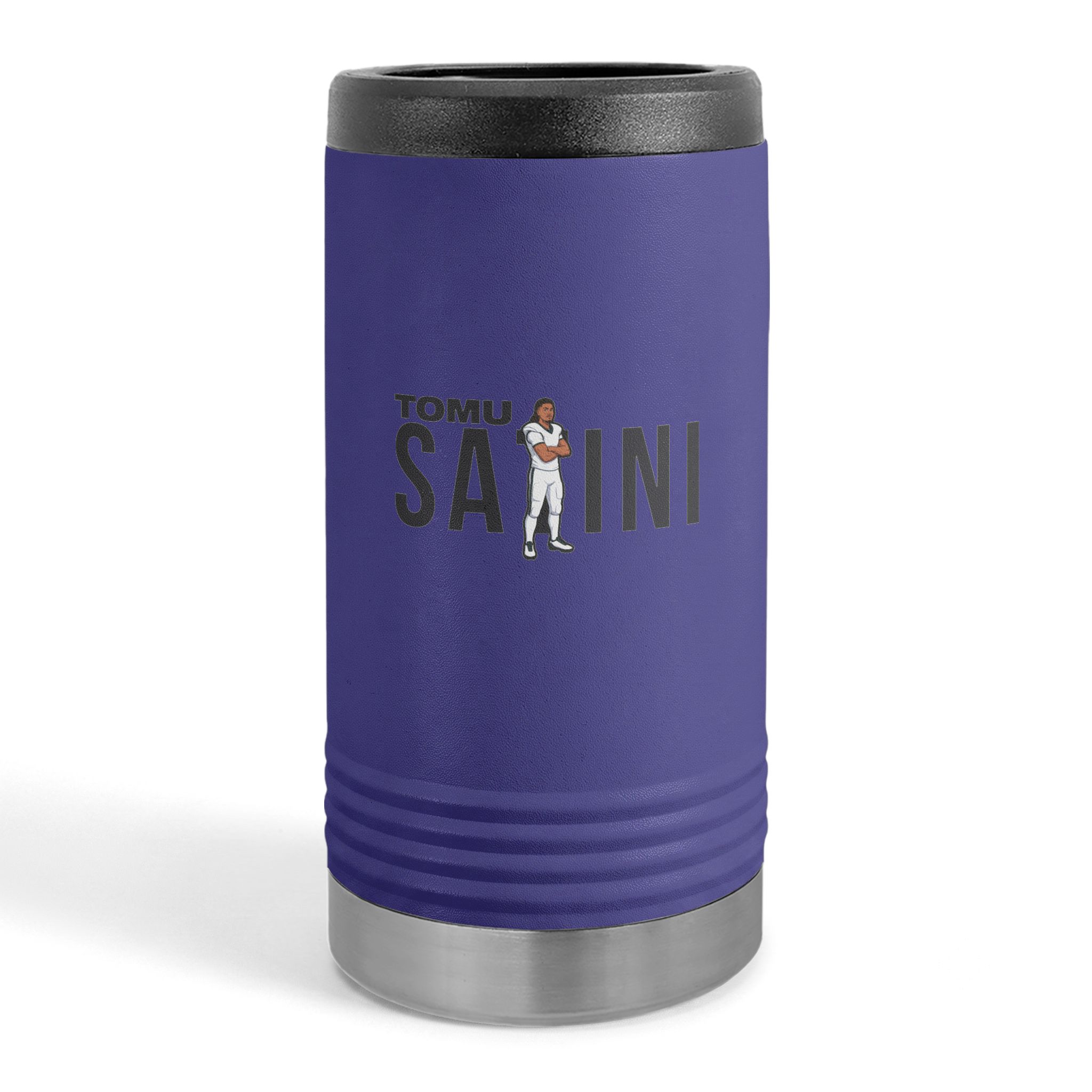 Slim Stainless Can Cooler — character_player_name in Purple