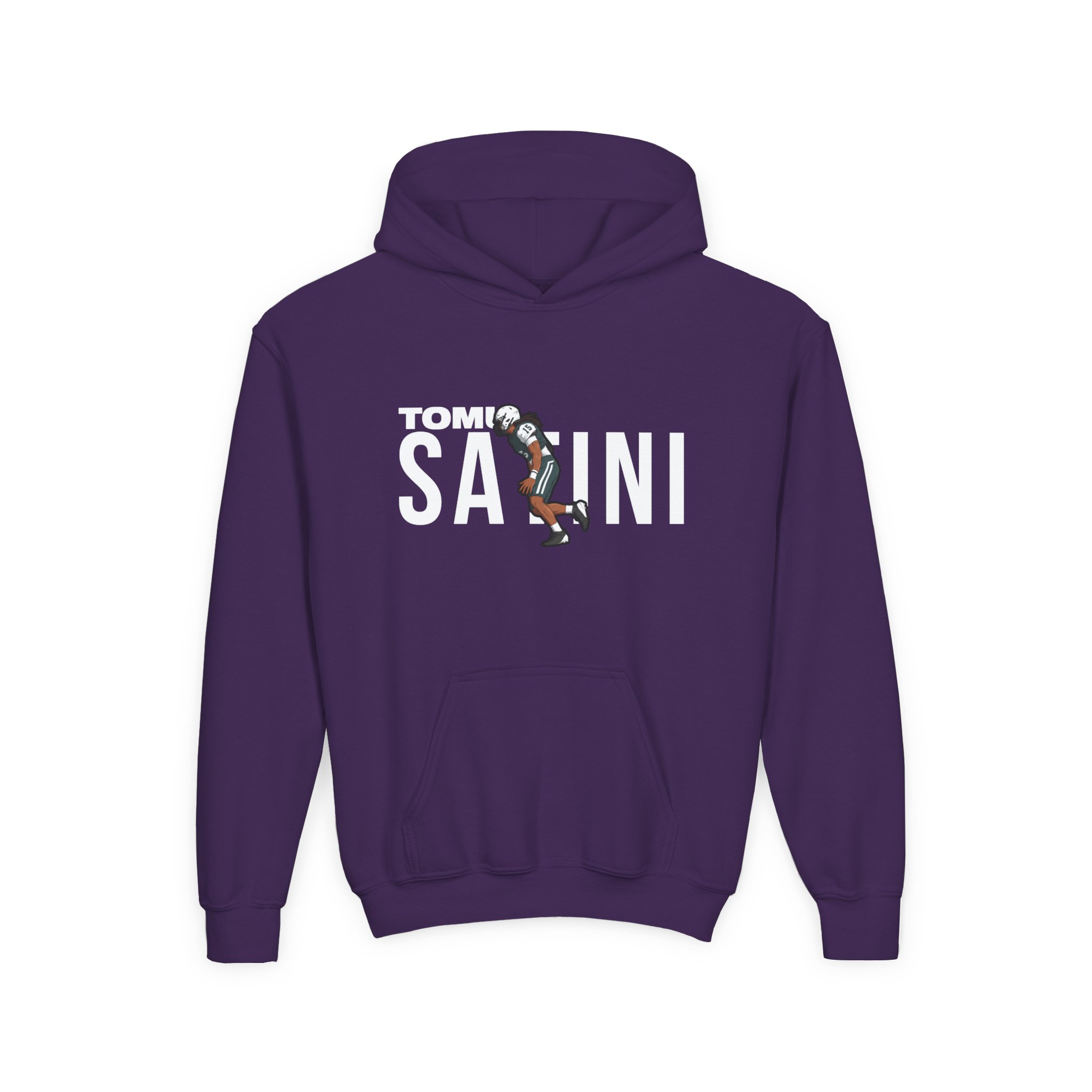 Youth Hoodie — character_player_name in Purple