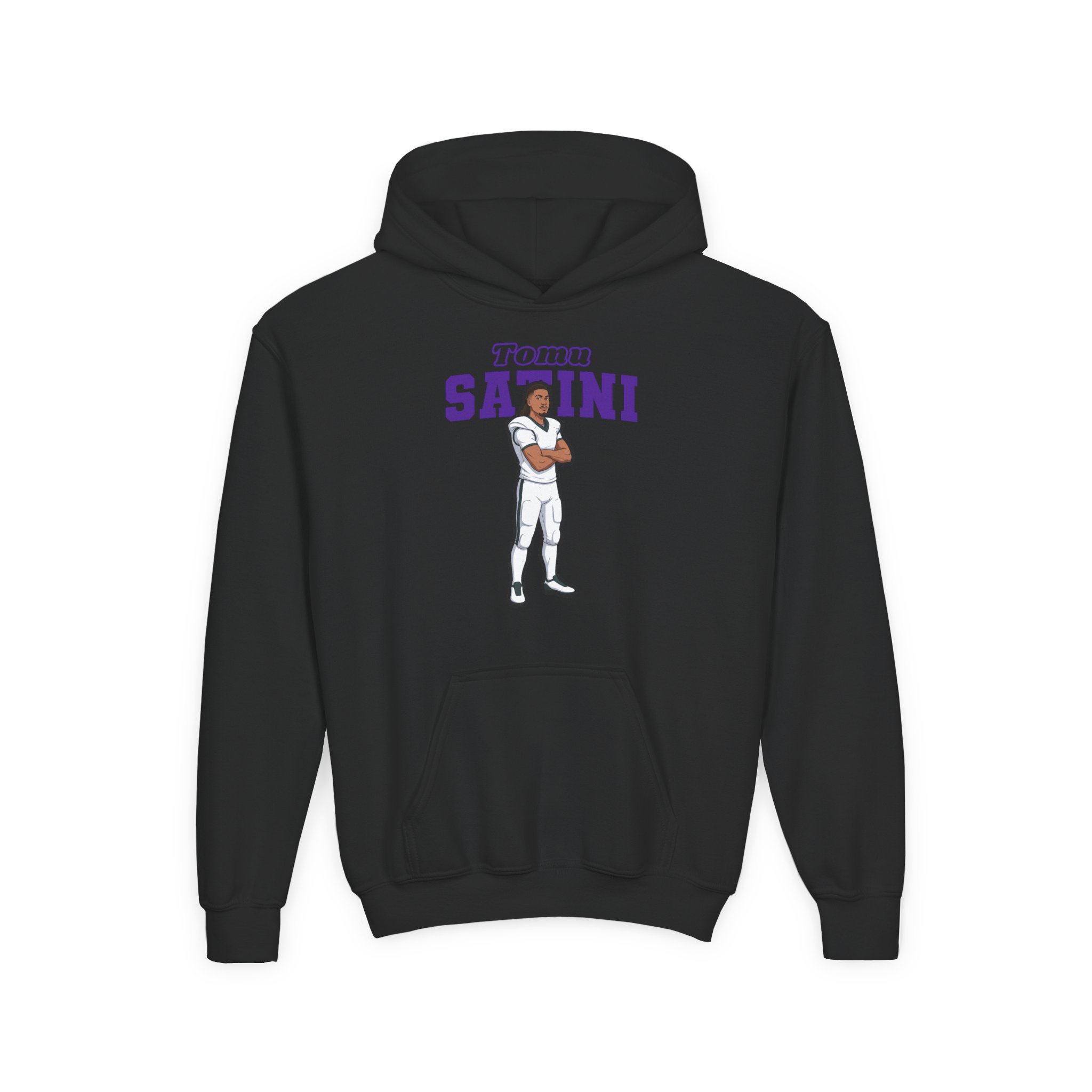 Youth Hoodie — character_name_arch in Black