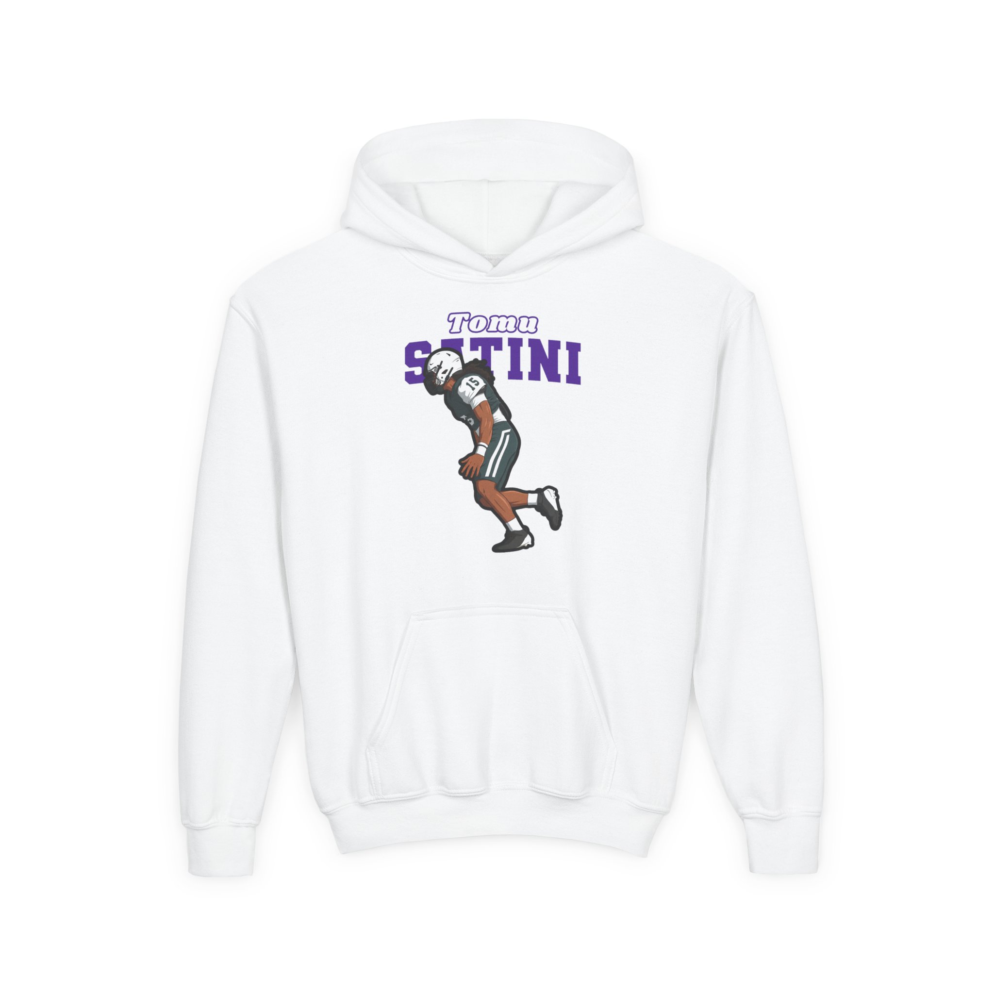 Youth Hoodie — character_name_arch in White