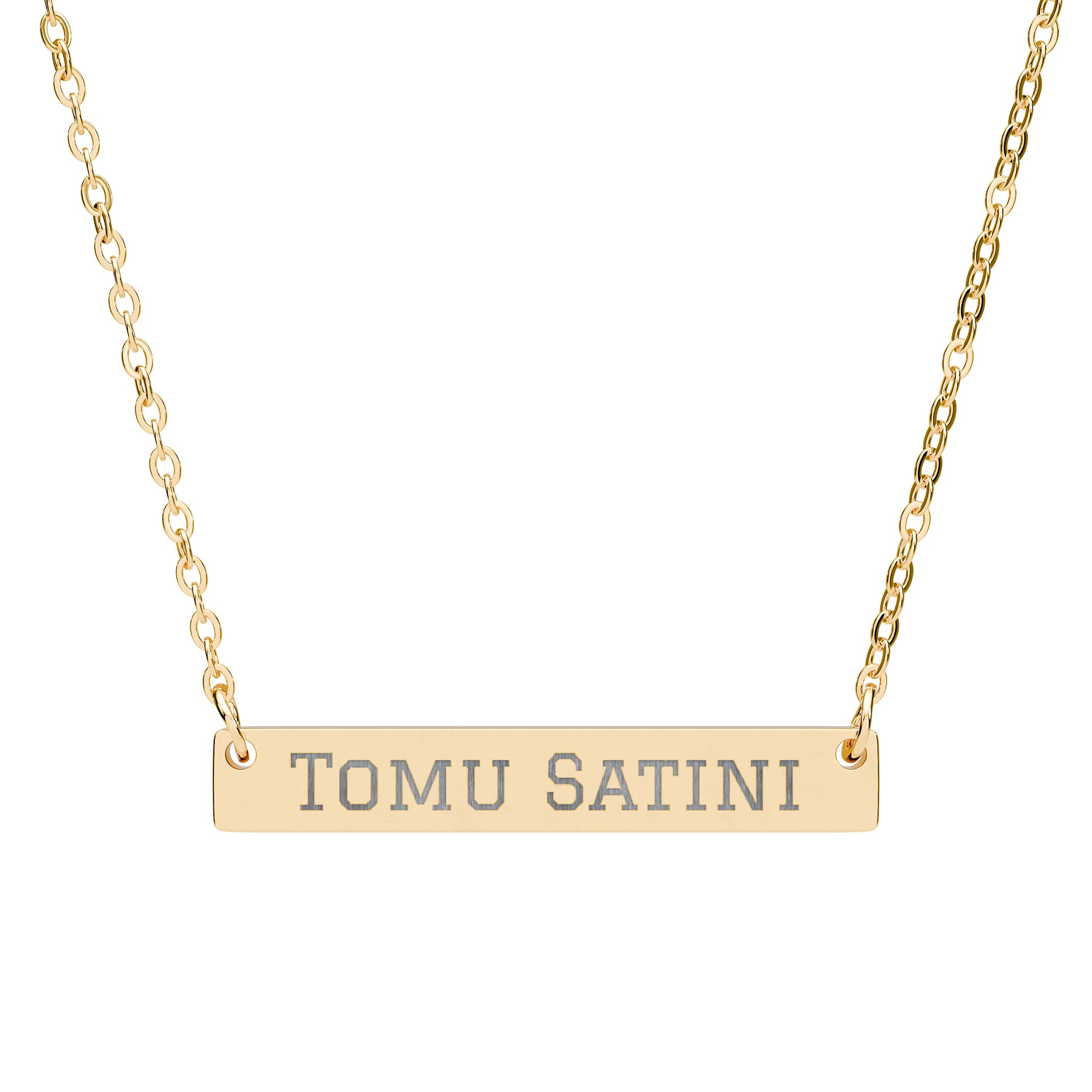 Engraved Bar Necklace — Classic in Gold
