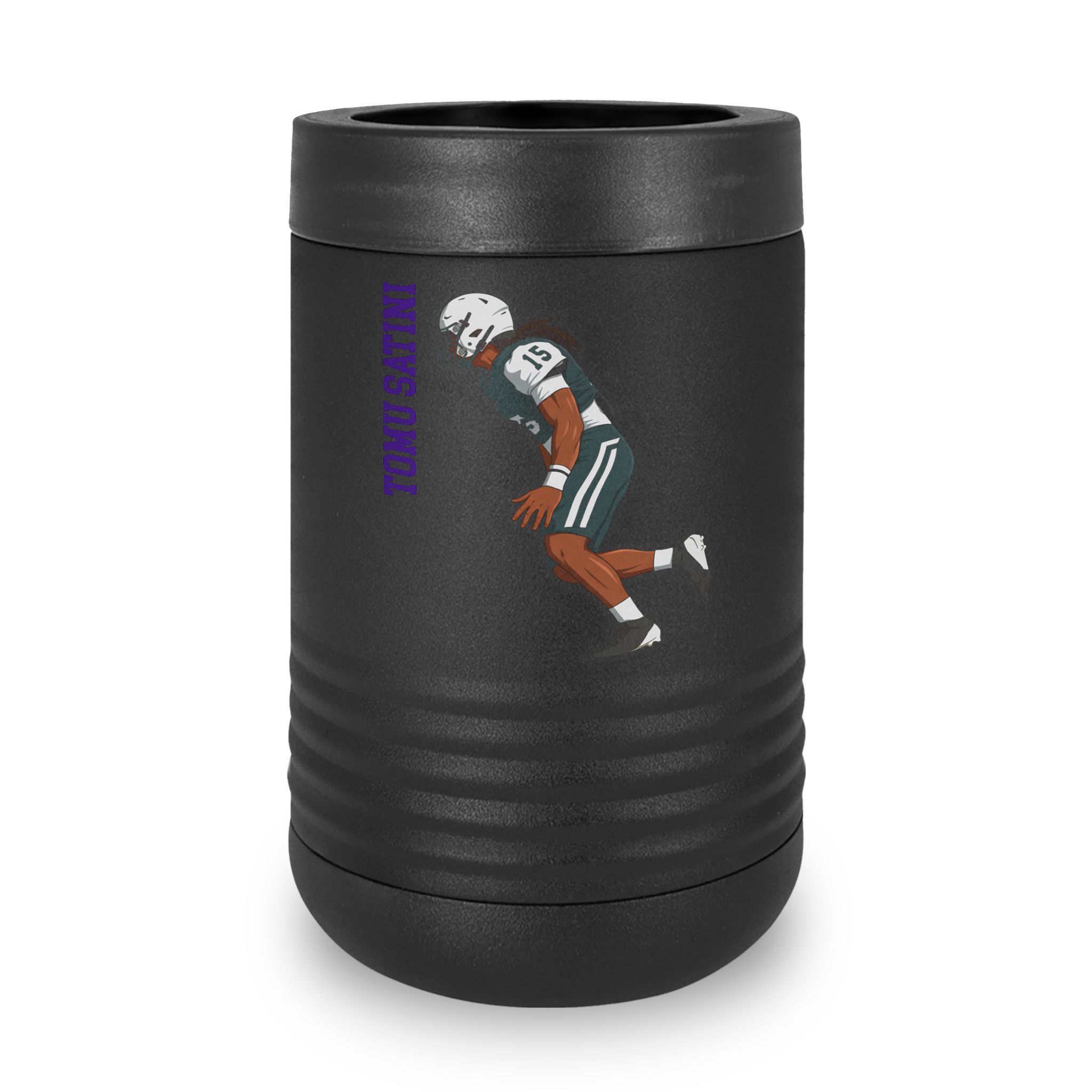 Stainless Can Cooler — character_name_vertical in Black