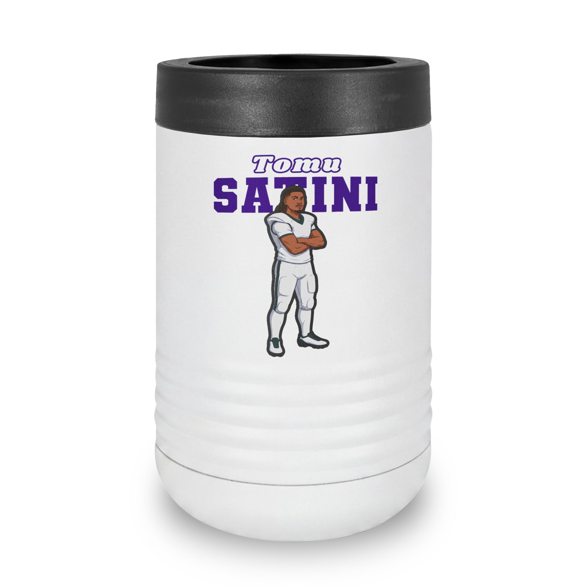 Stainless Can Cooler — character_name_arch in White