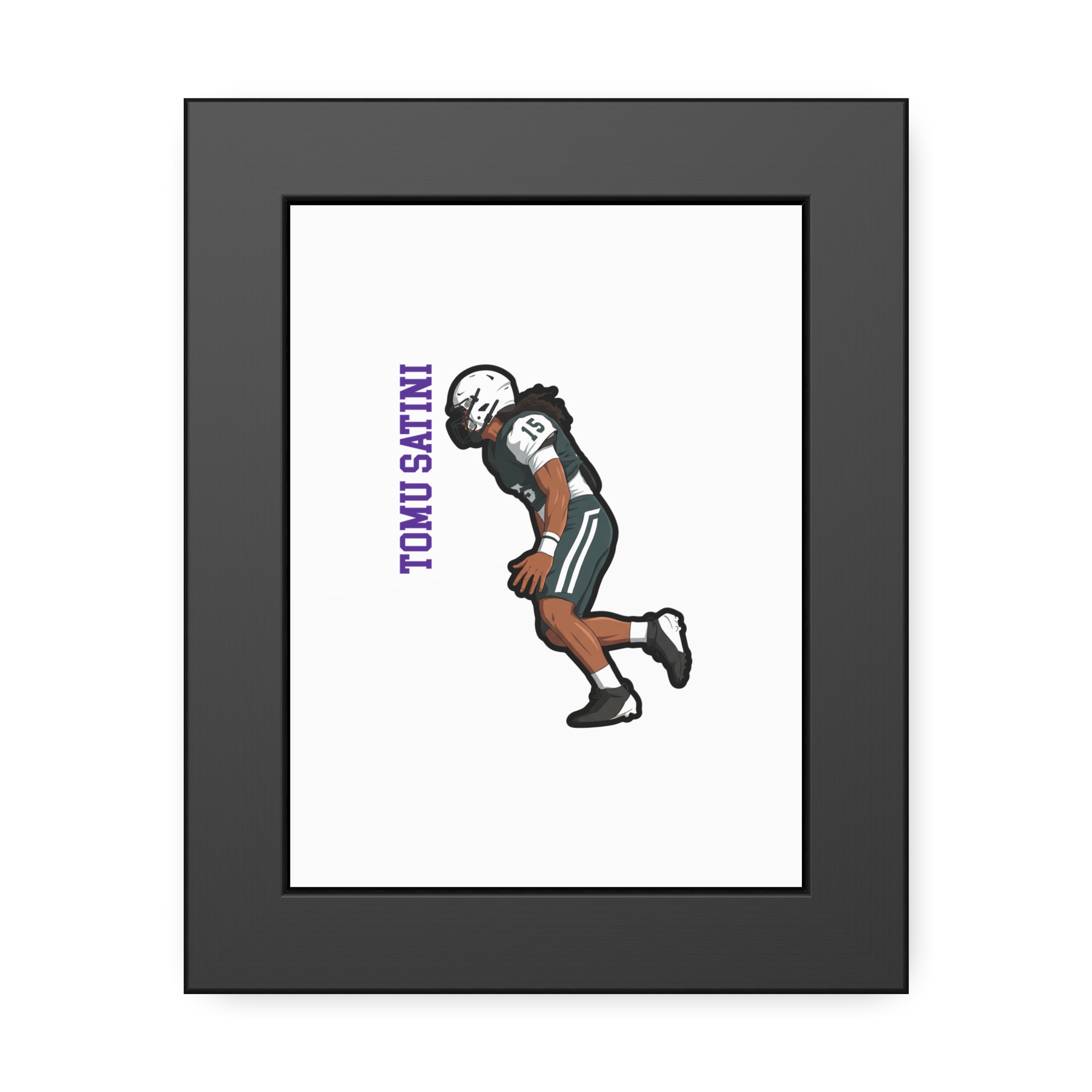 Framed Poster — character_name_vertical in Black