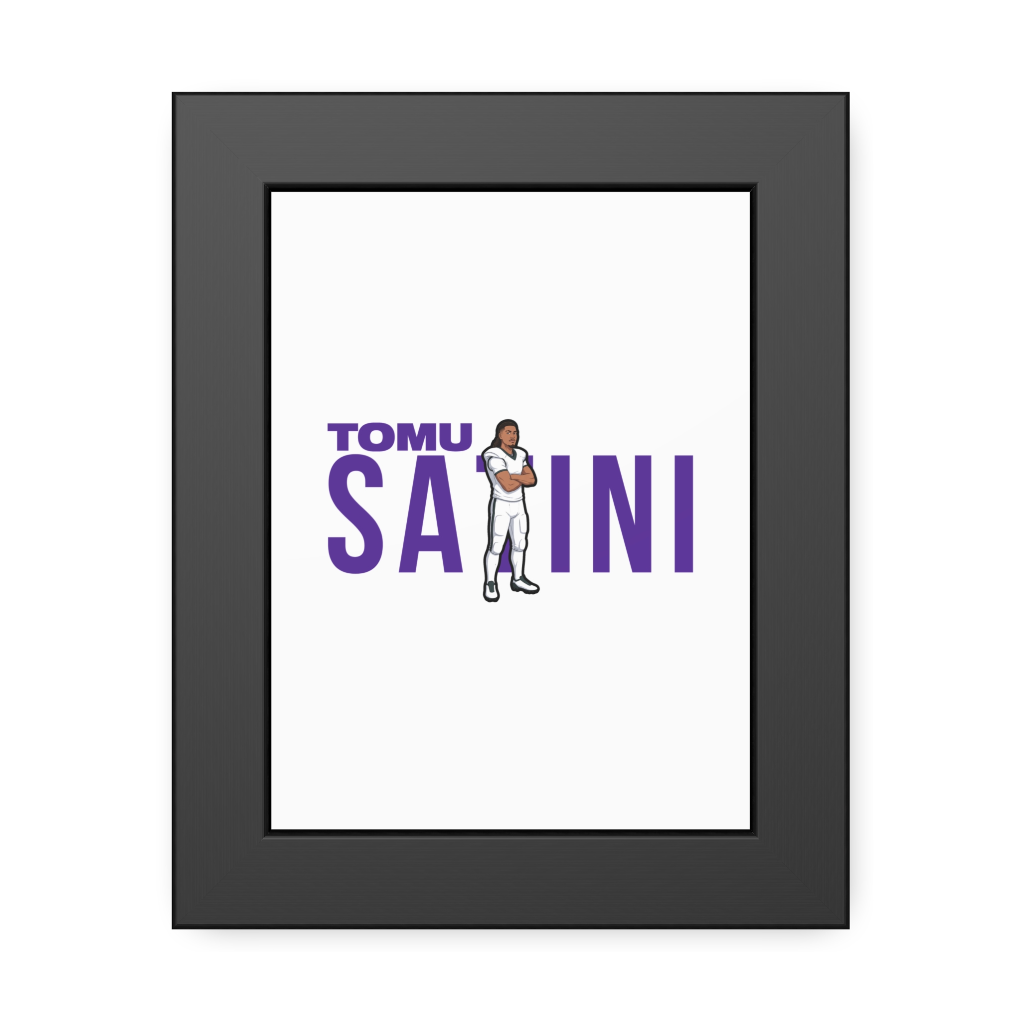 Framed Poster — character_player_name in Black