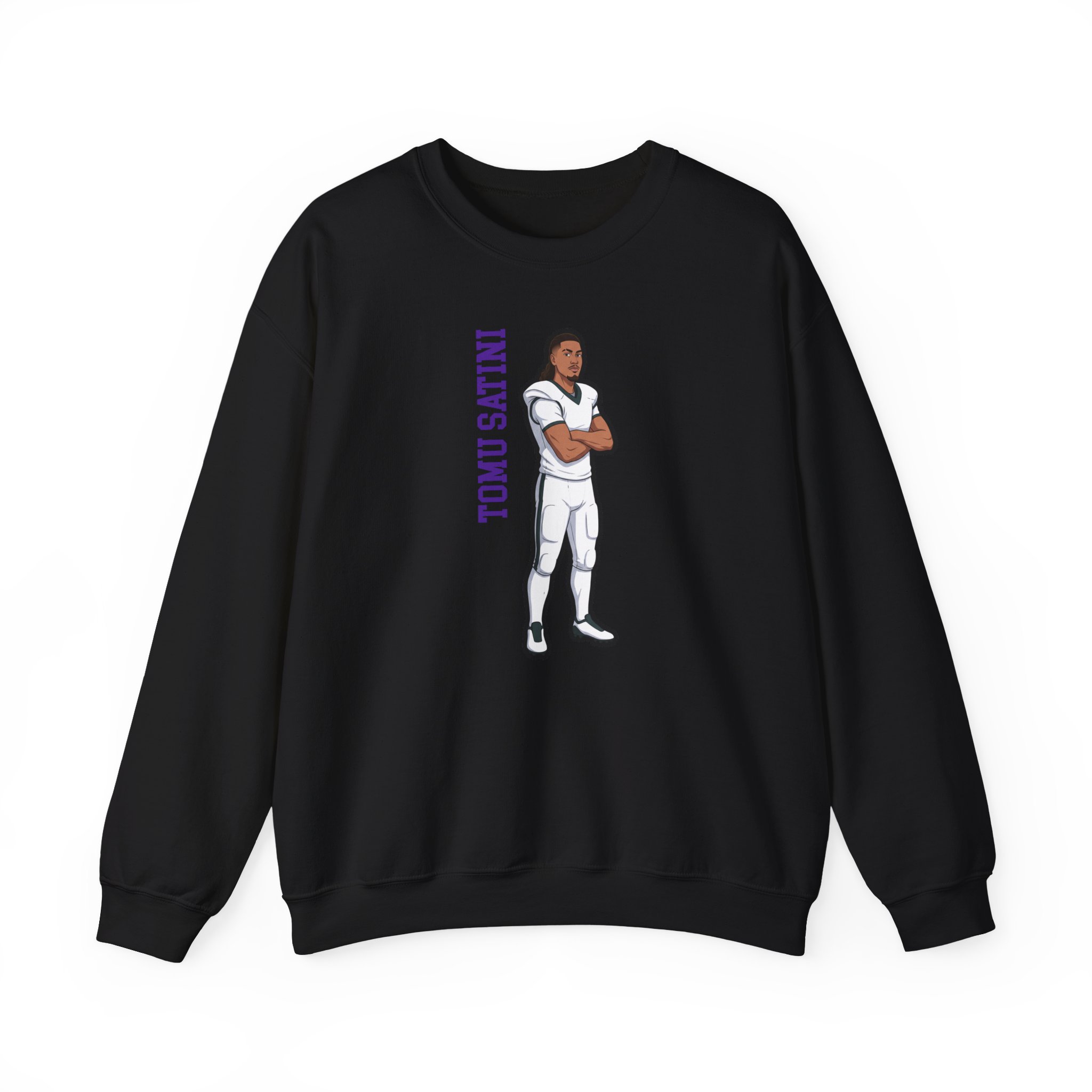 Crewneck Sweatshirt — character_name_vertical in Black