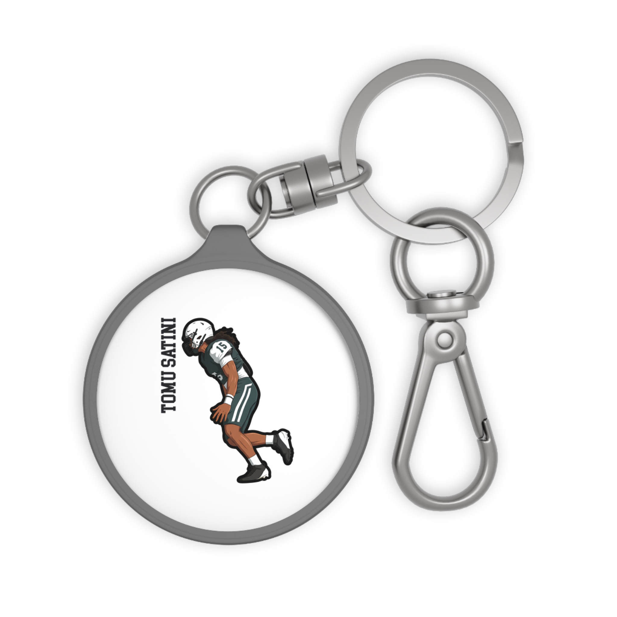 Keychain — character_name_vertical in Grey