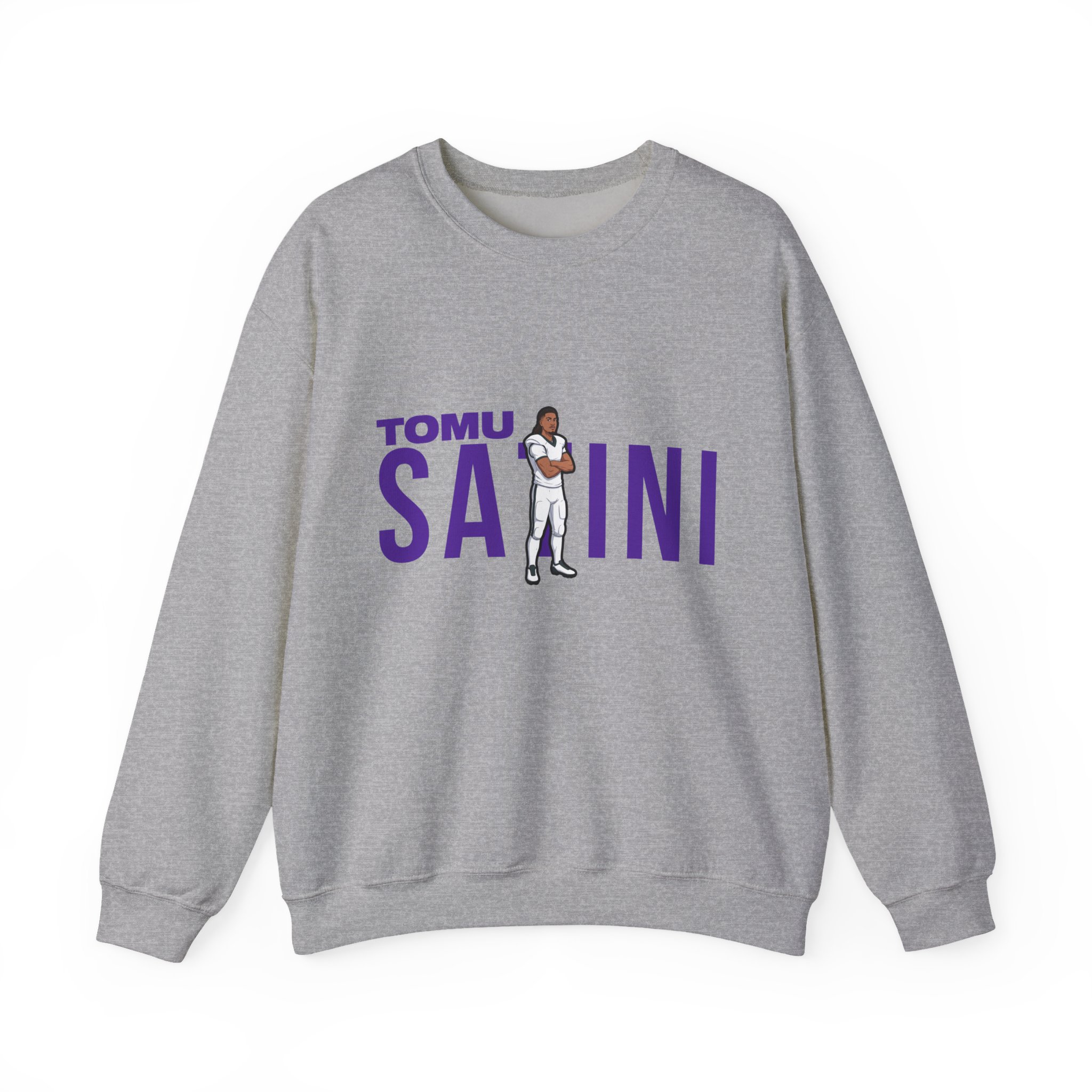 Crewneck Sweatshirt — character_player_name in Grey