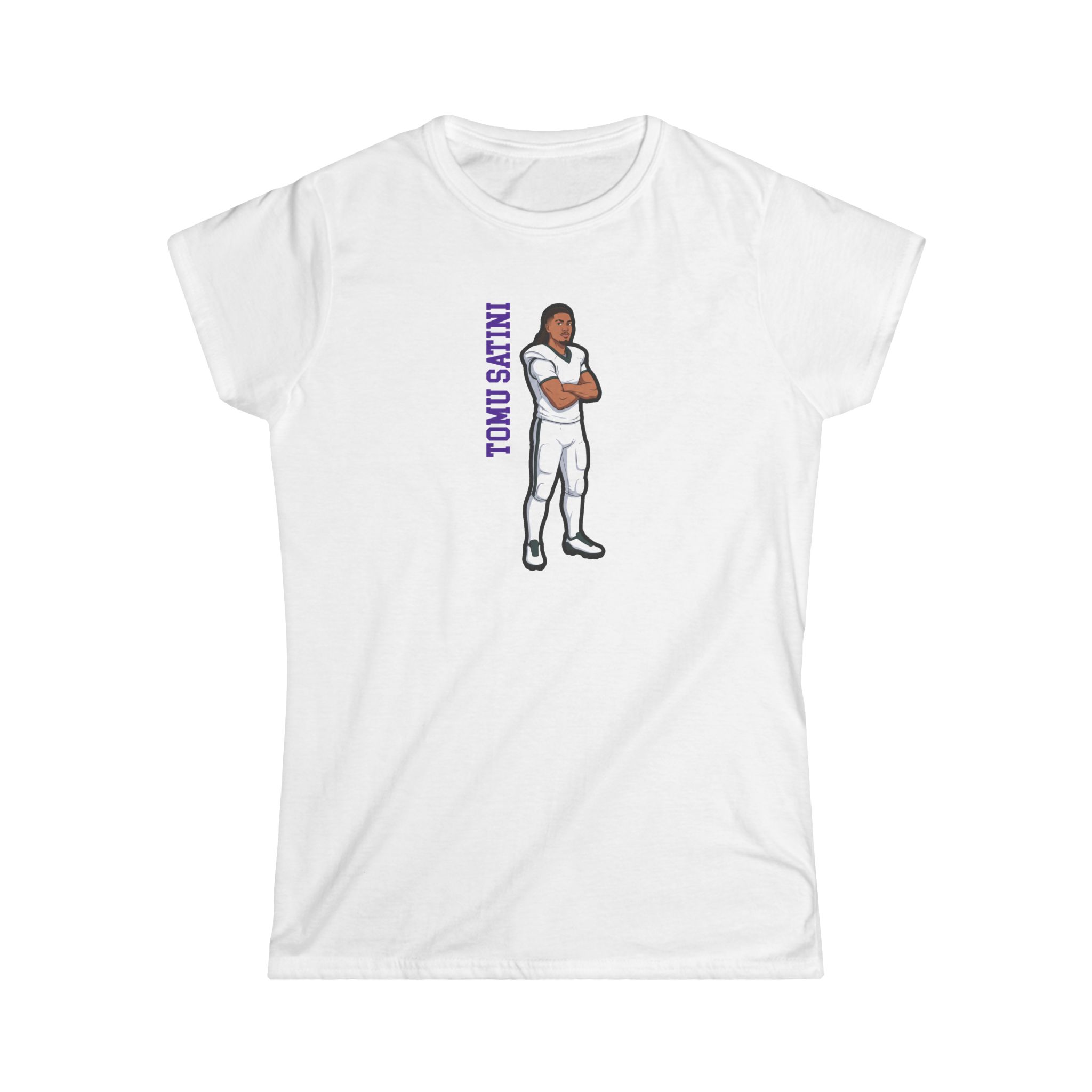 Women's Softstyle Tee — character_name_vertical in White