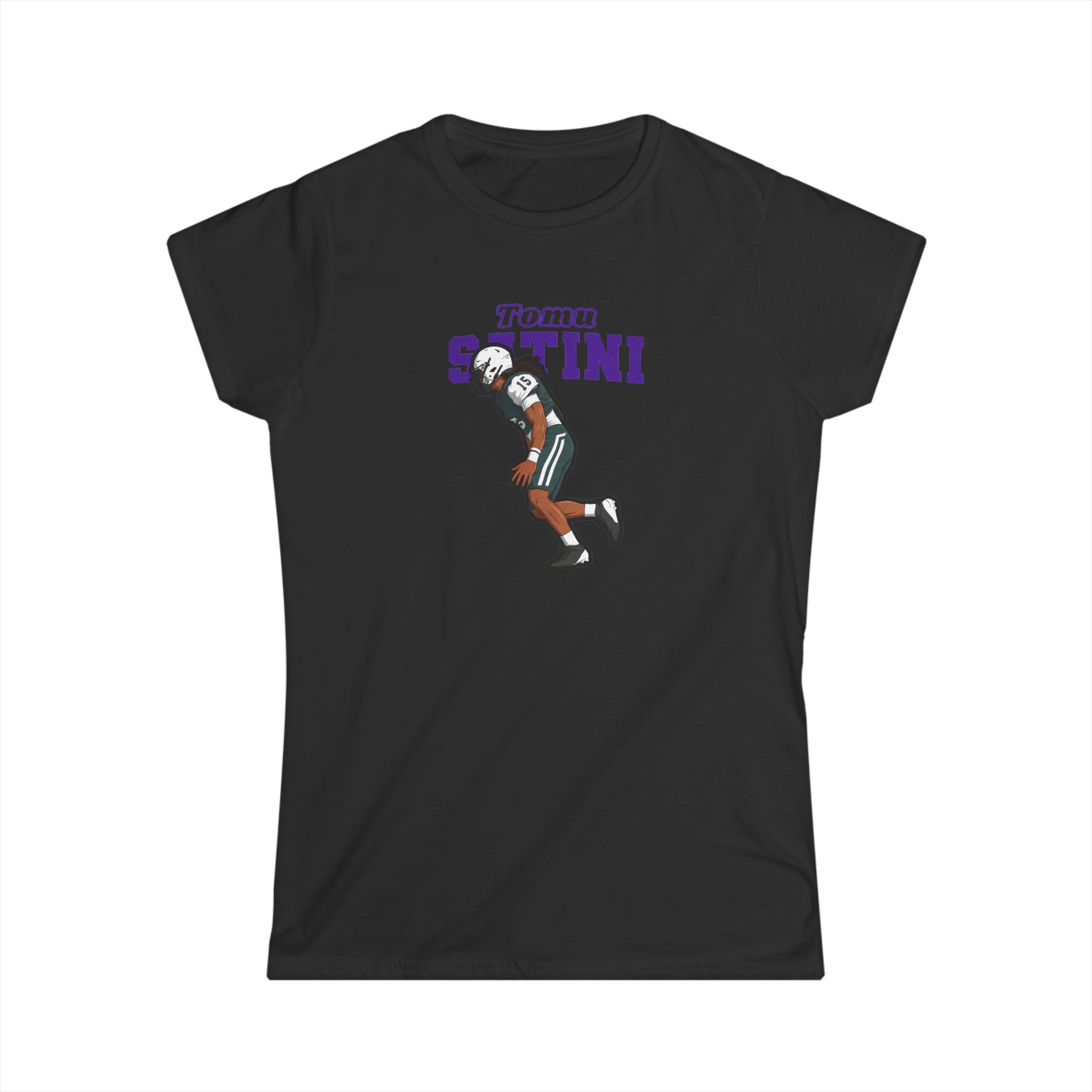 Women's Softstyle Tee — character_name_arch in Black
