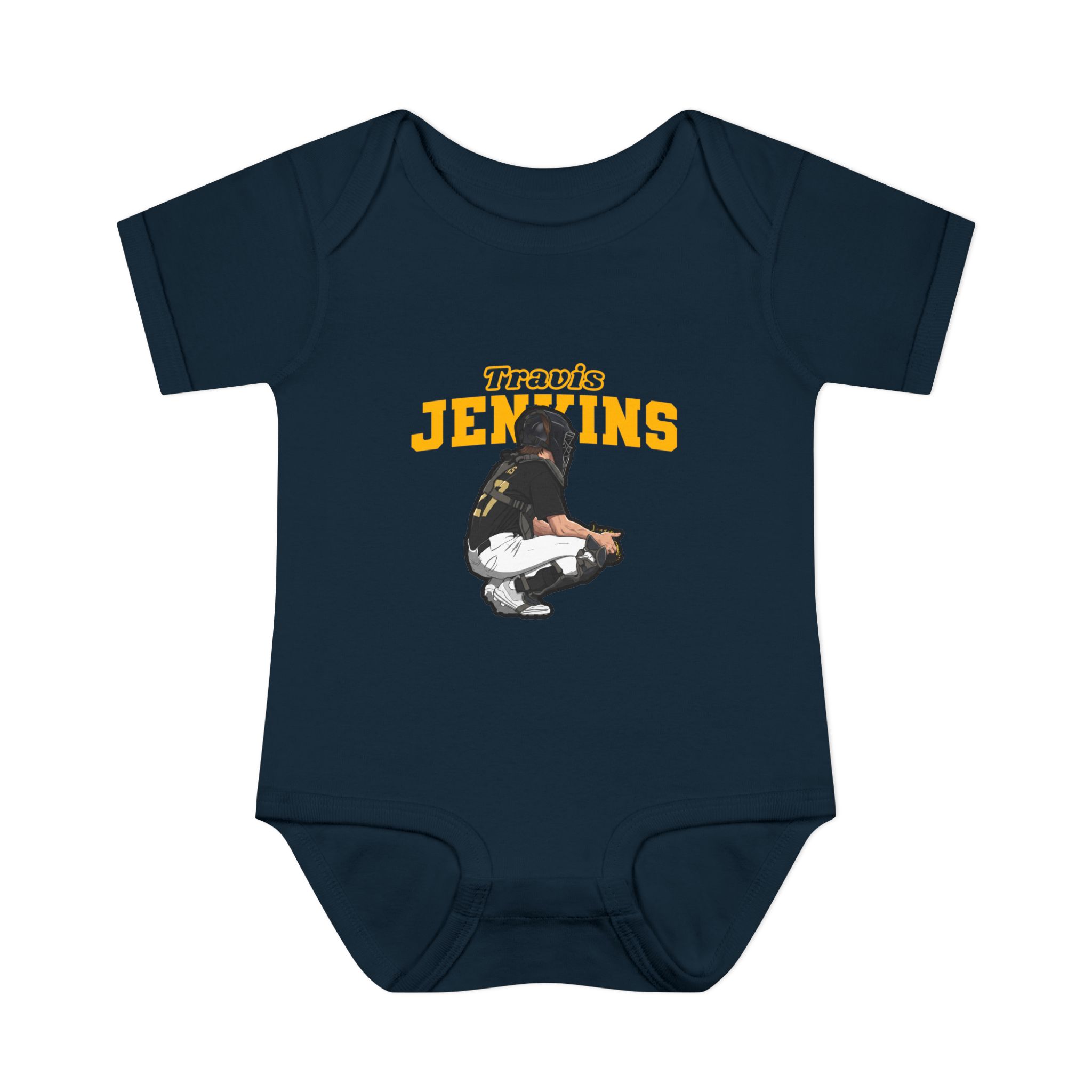 Baby Onesie — character_name_arch in Navy