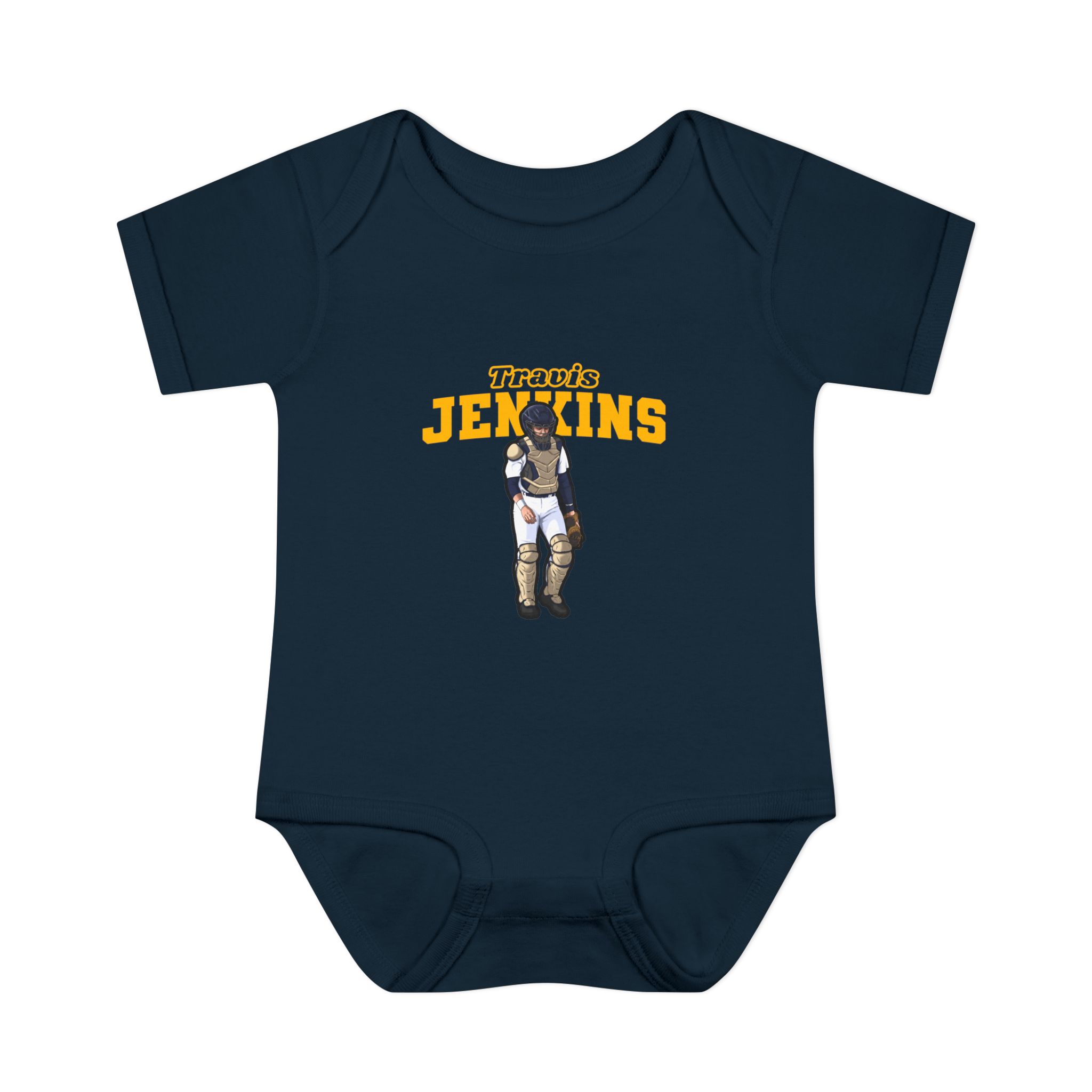 Baby Onesie — character_name_arch in Navy