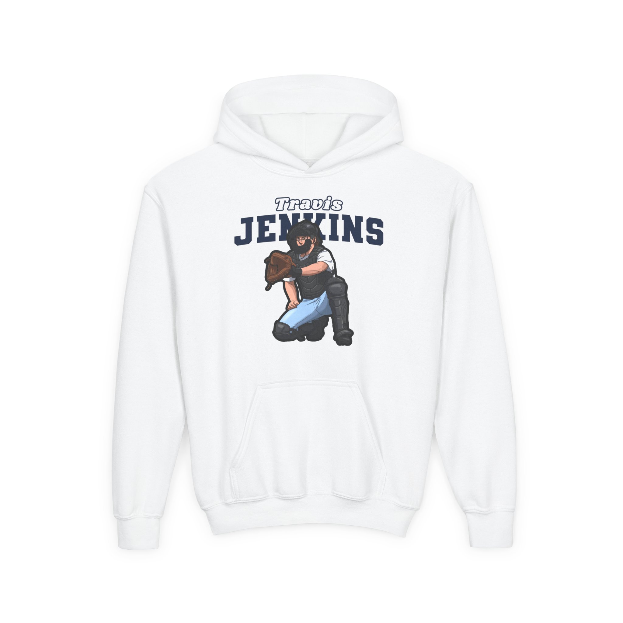 Youth Hoodie — character_name_arch in White
