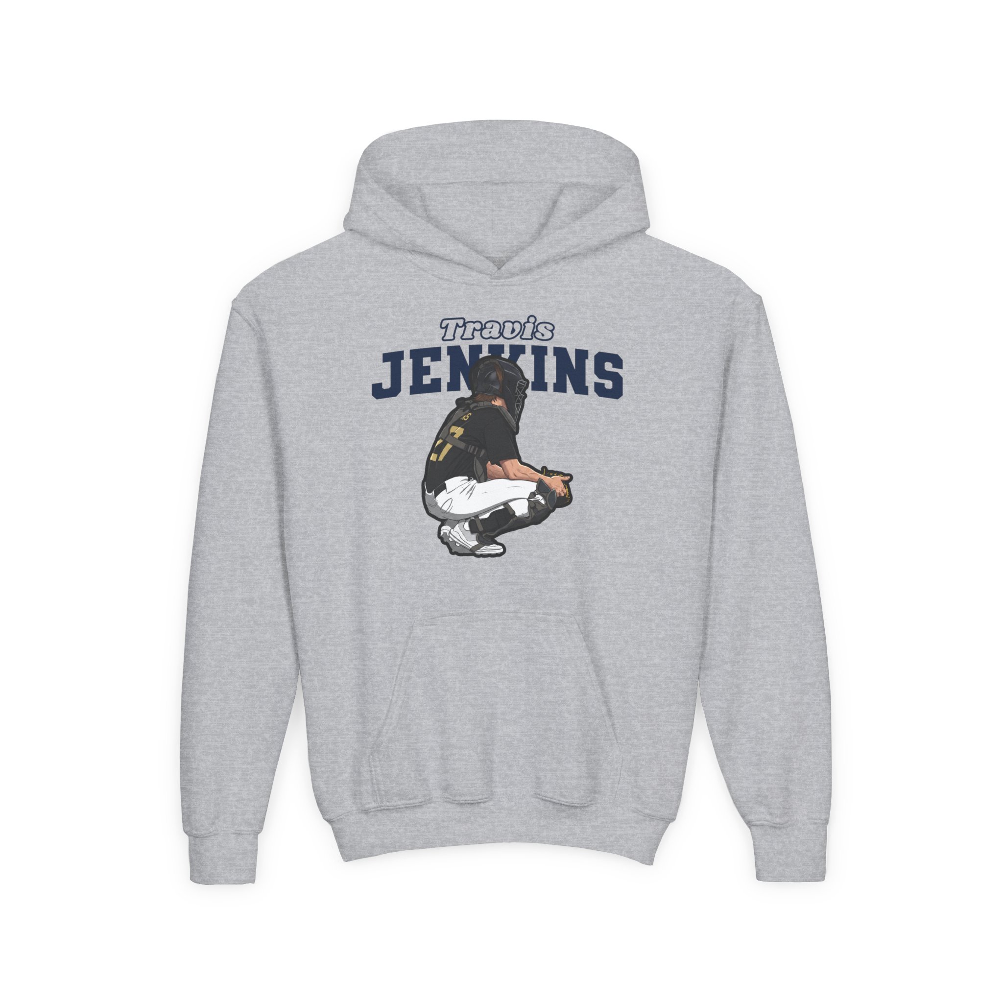 Youth Hoodie — character_name_arch in Grey