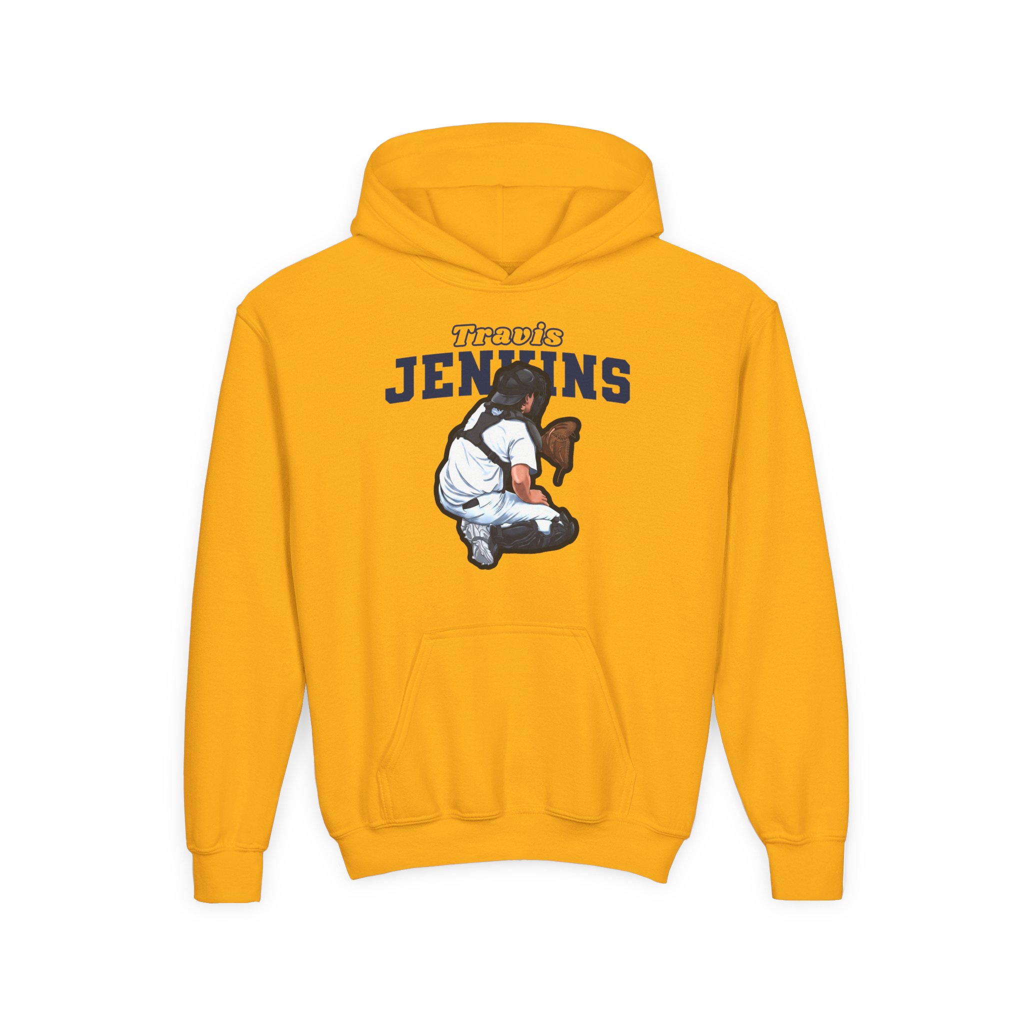 Youth Hoodie — character_name_arch in Gold