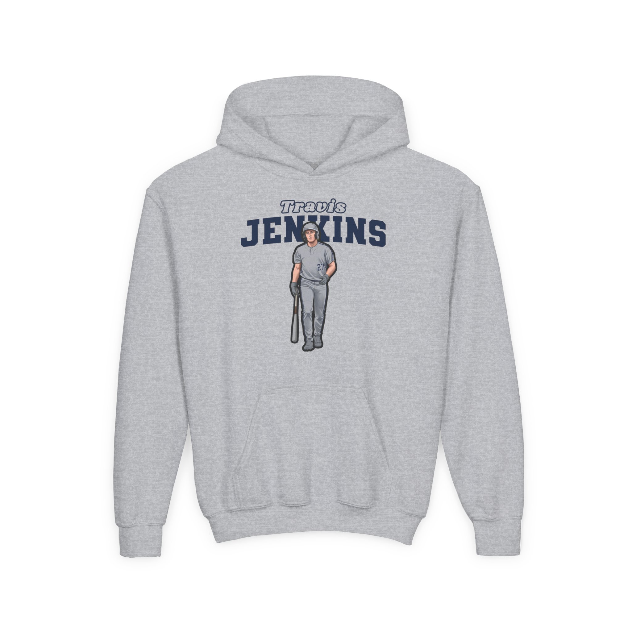 Youth Hoodie — character_name_arch in Grey
